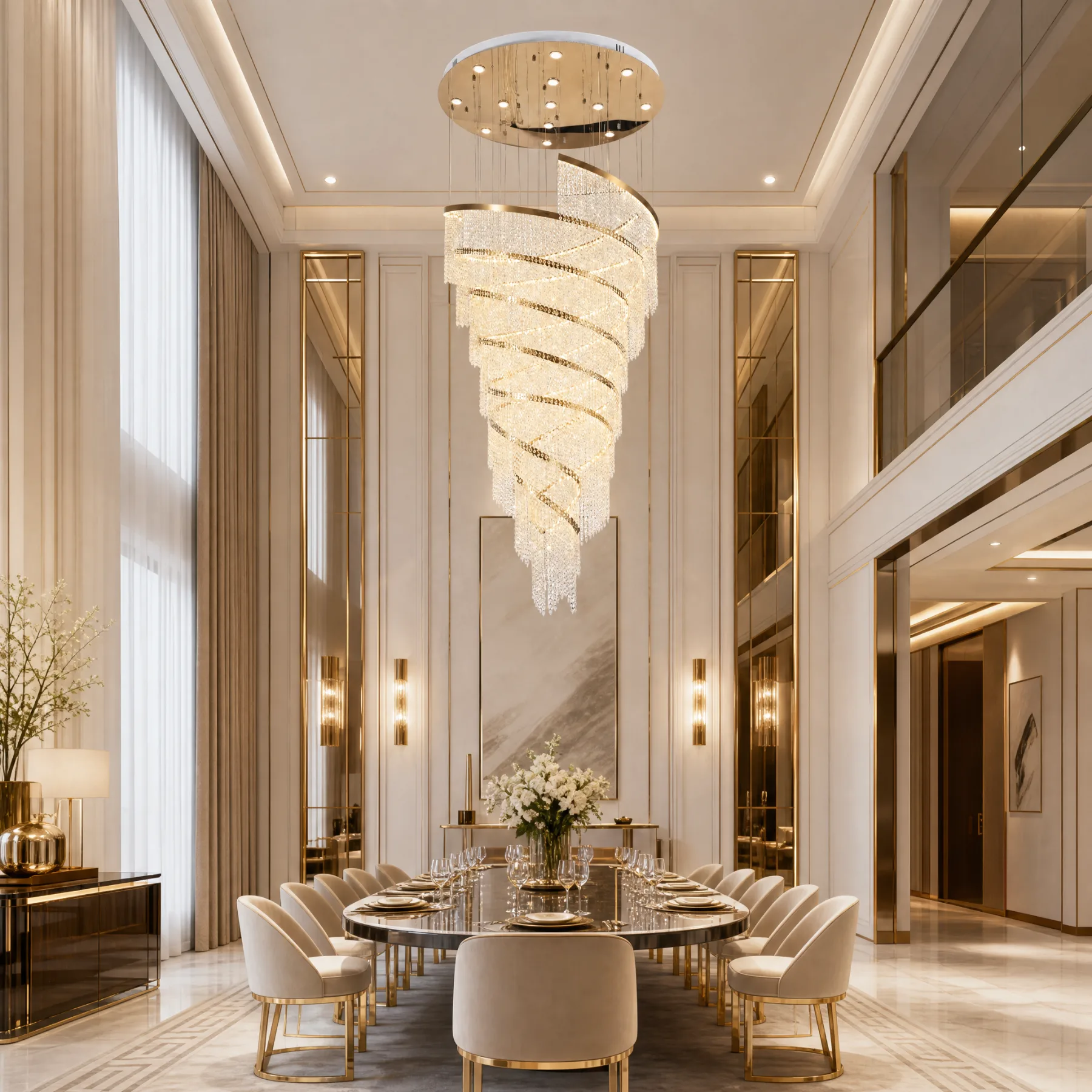 Spiral Crystal Cascade Chandelier image 3