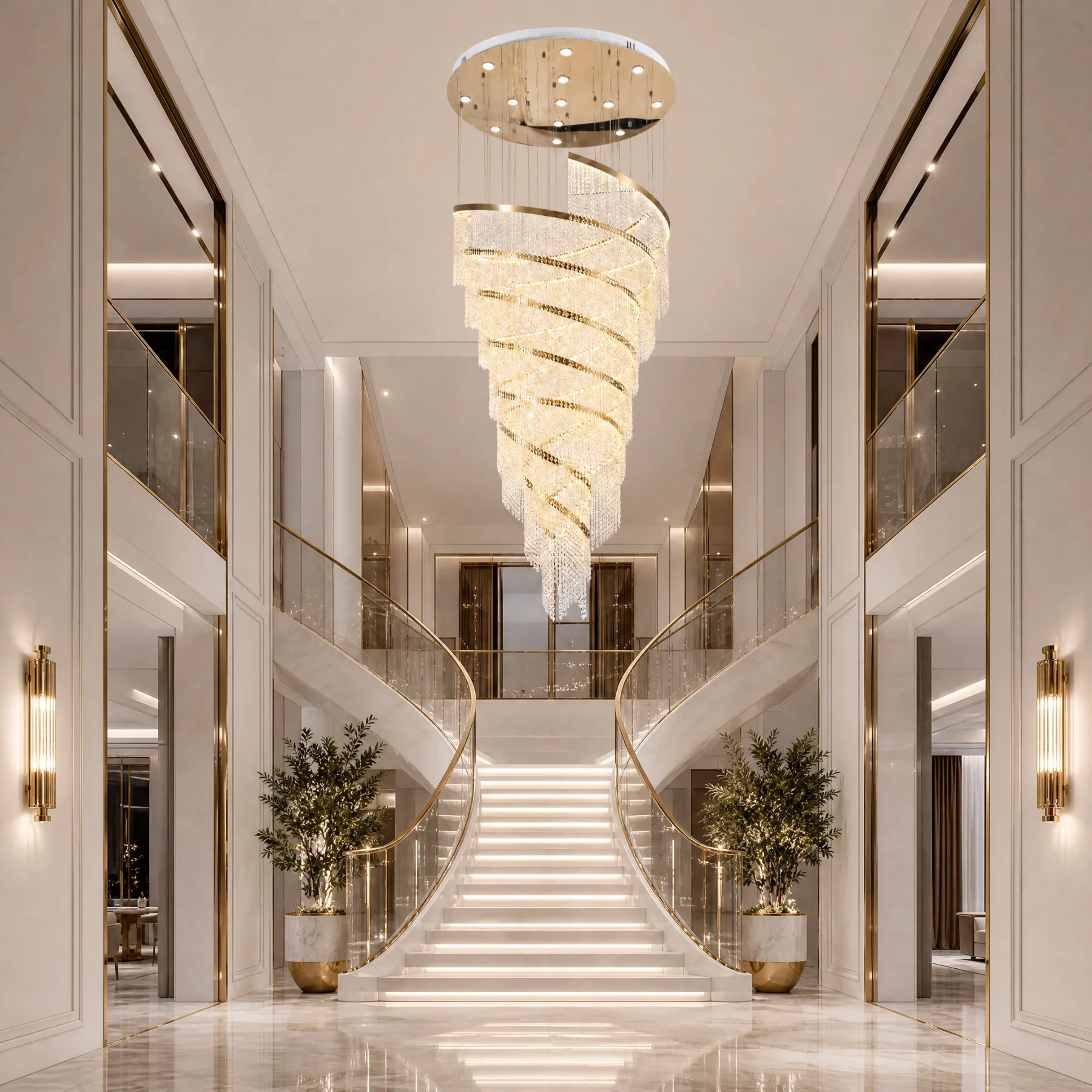 Spiral Crystal Cascade Chandelier image 4