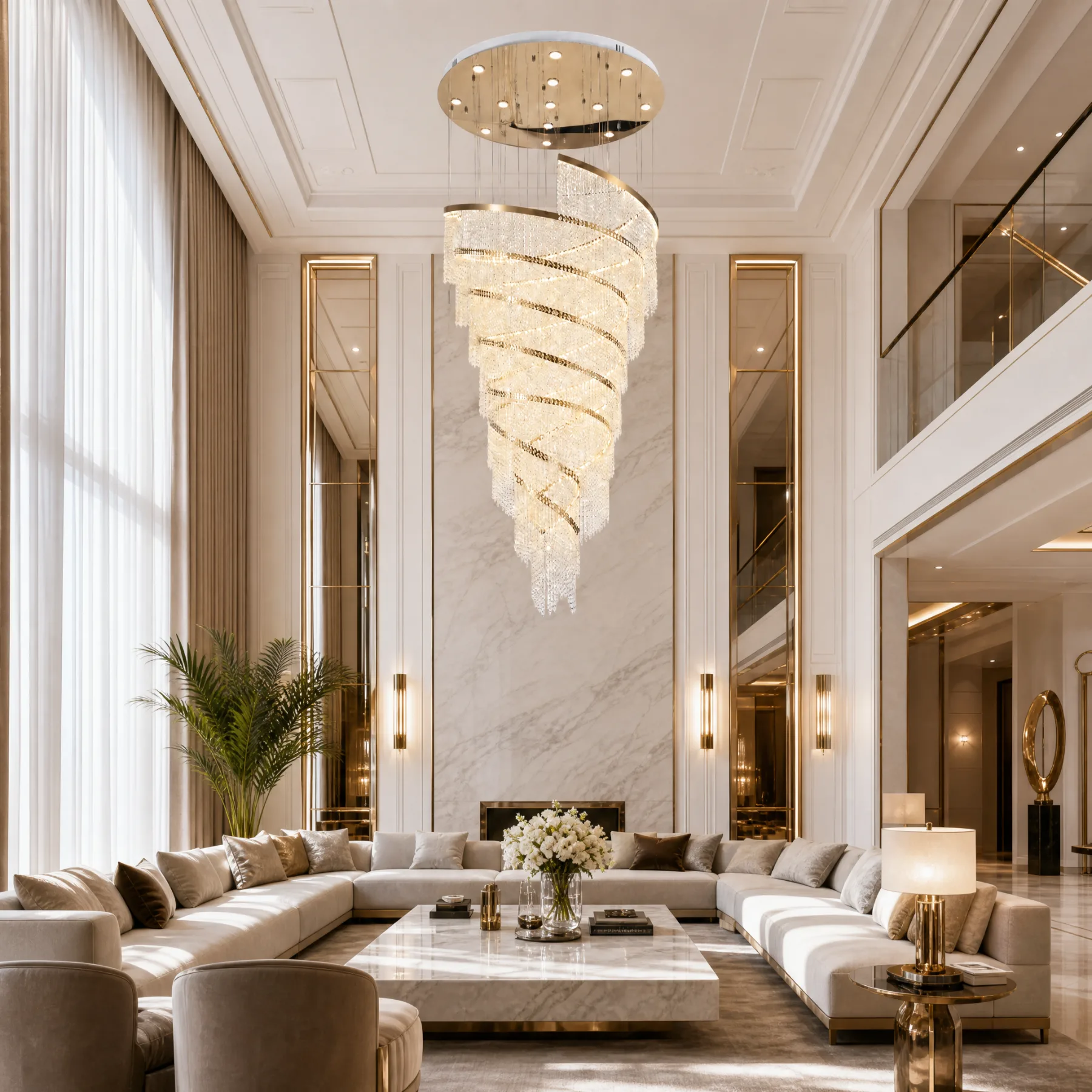 Spiral Crystal Cascade Chandelier image 6