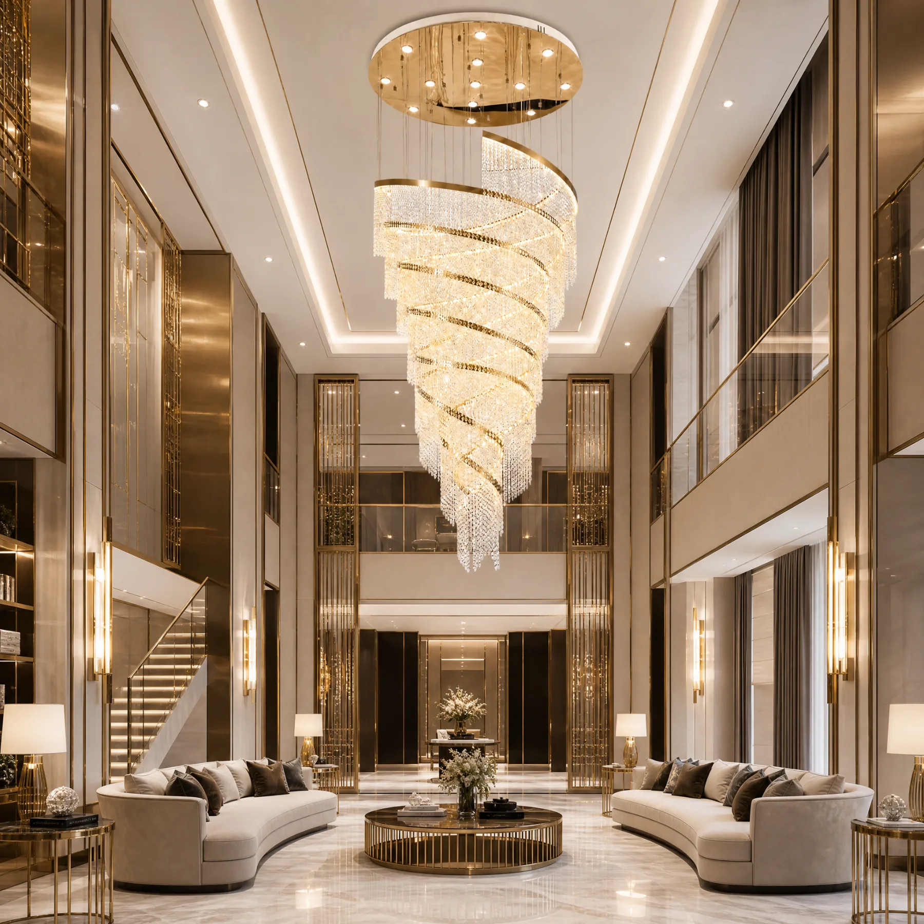 Spiral Crystal Cascade Chandelier image 5