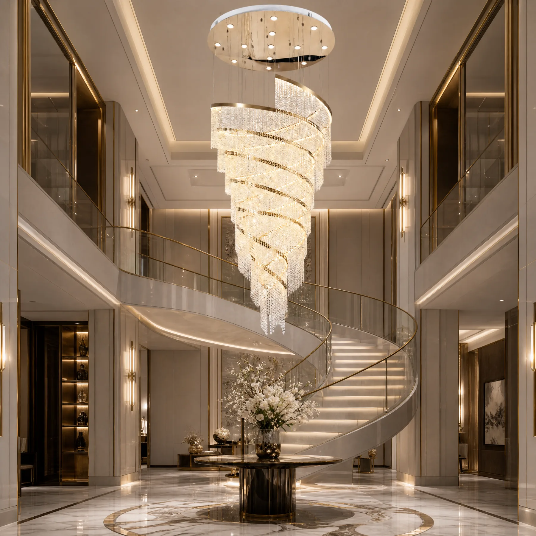 Spiral Crystal Cascade Chandelier image 7