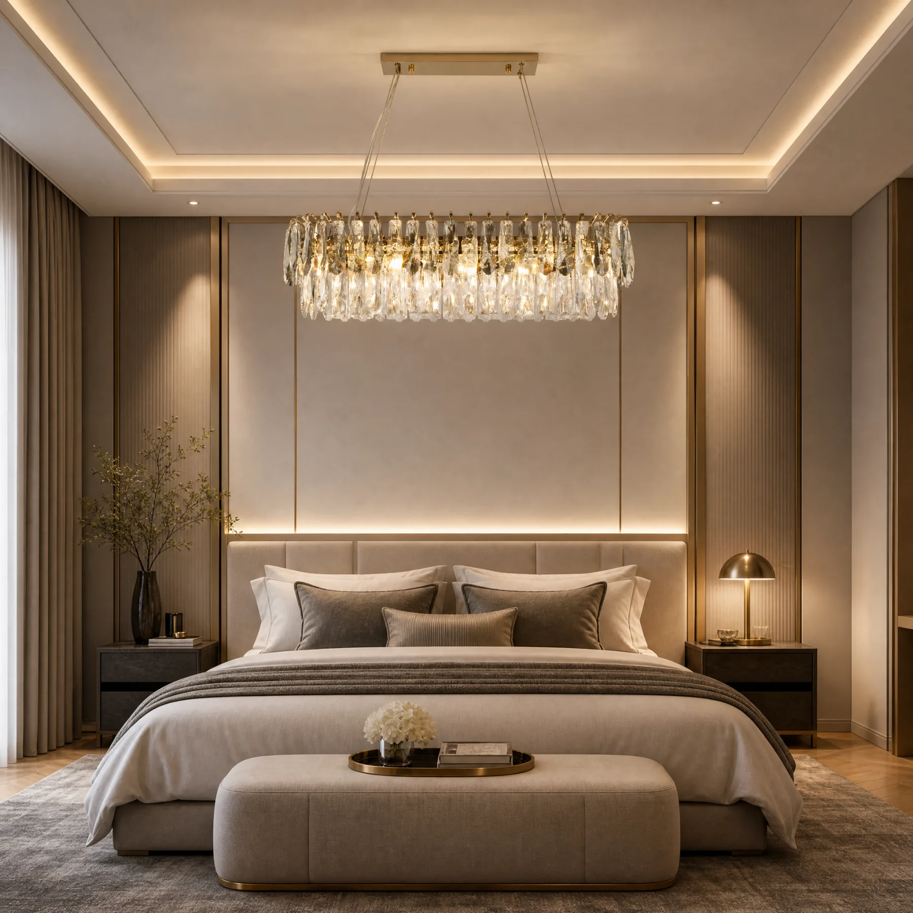 Gilded Crystal Linear Chandelier image 5