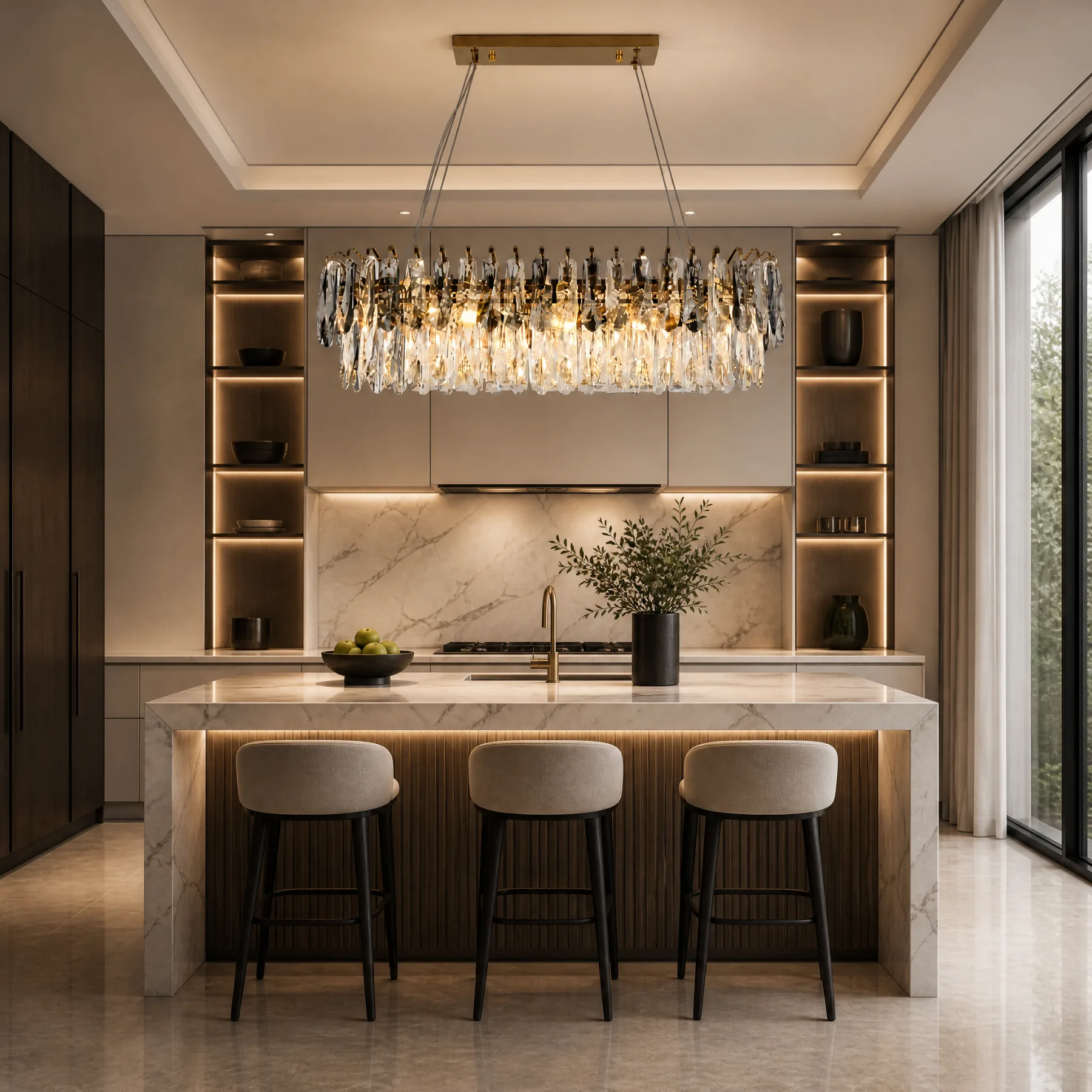 Gilded Crystal Linear Chandelier image 4