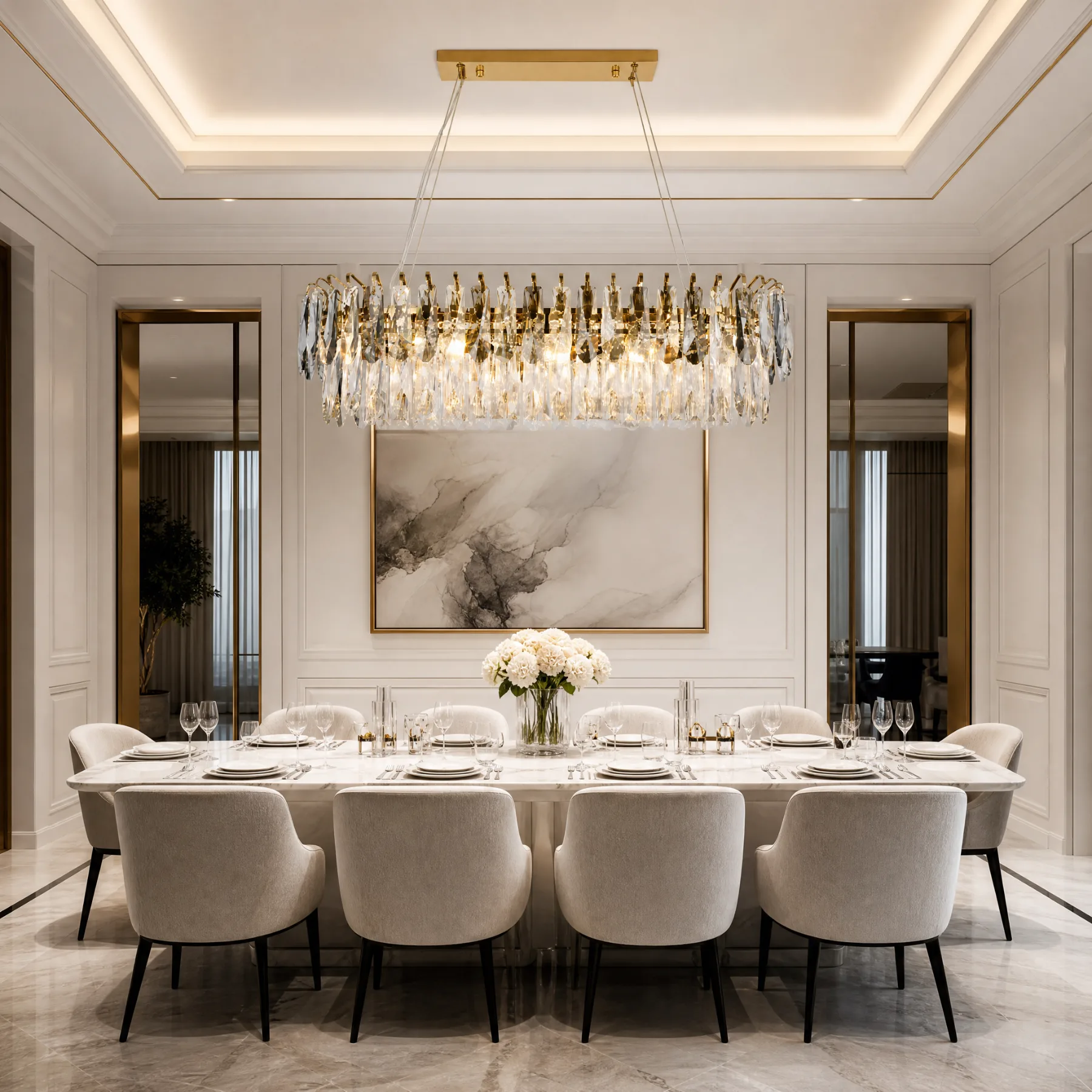 Gilded Crystal Linear Chandelier image 6