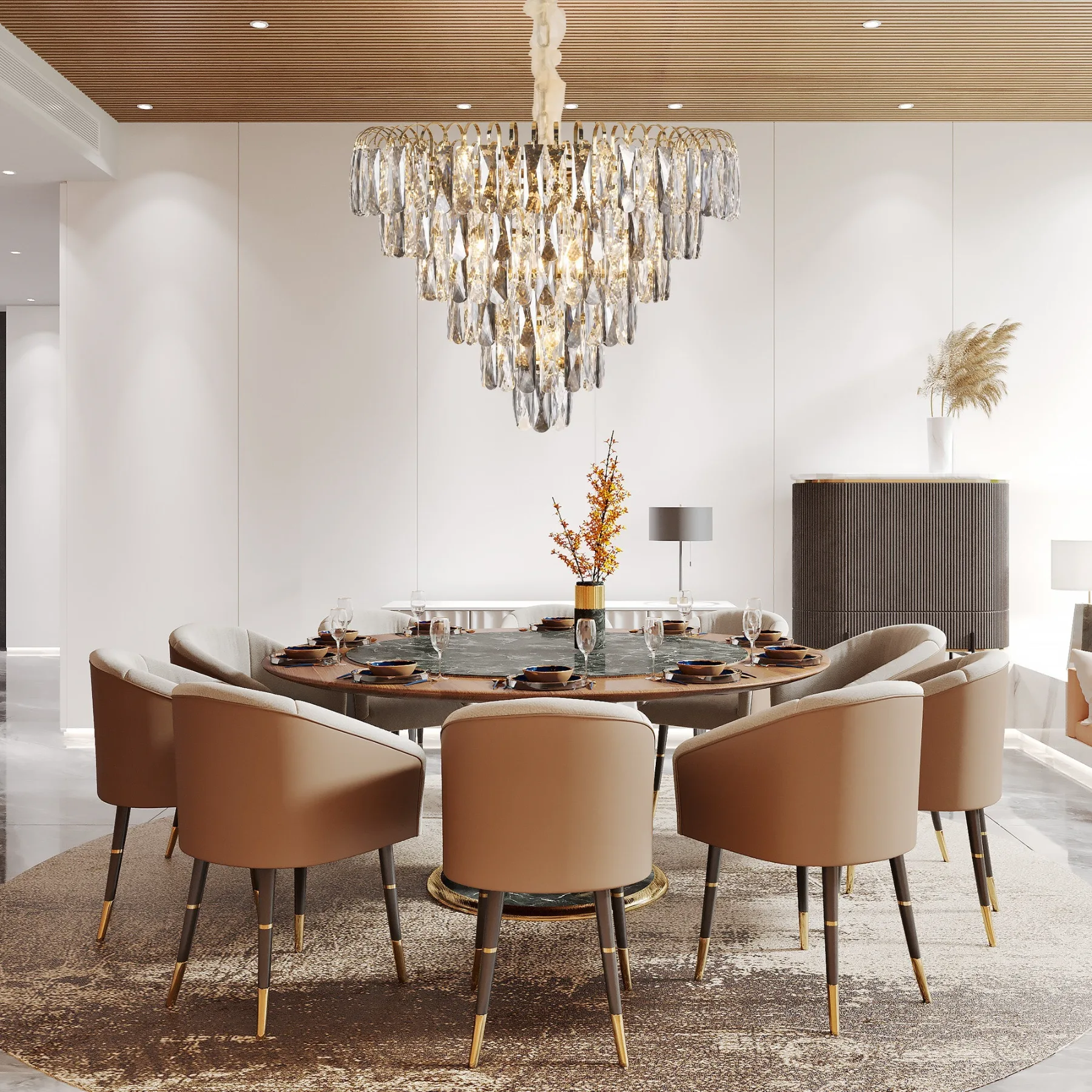 Luminous Crystal Tiered Chandelier image 4