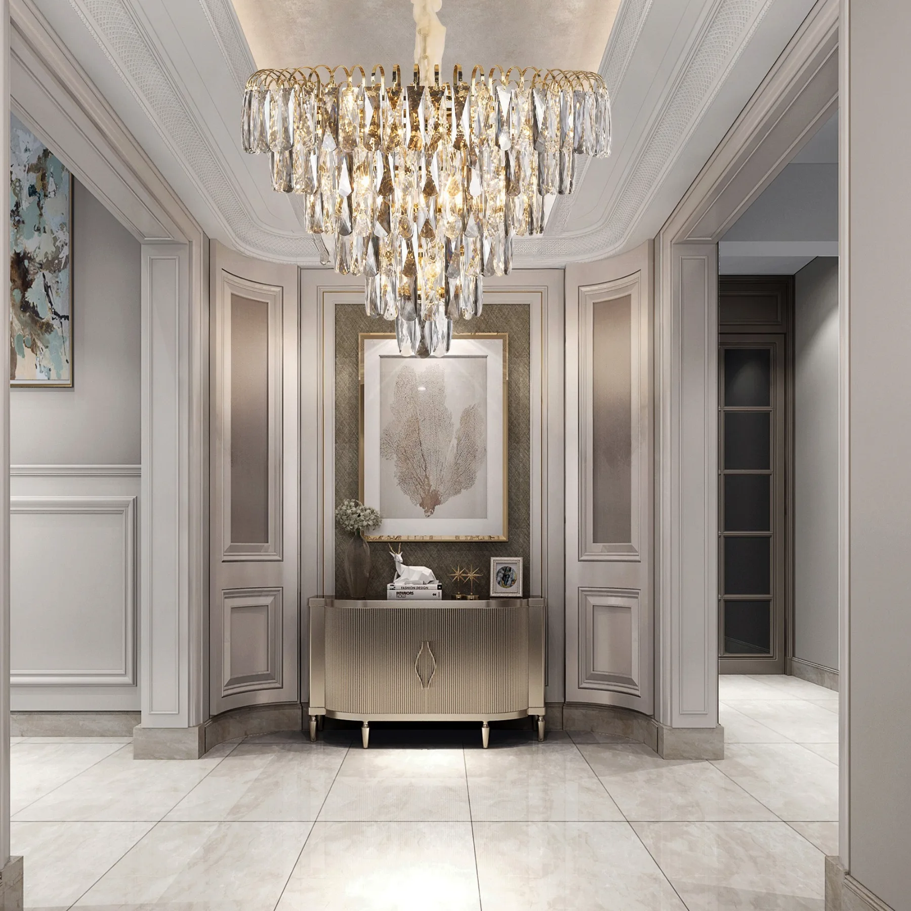 Luminous Crystal Tiered Chandelier image 2