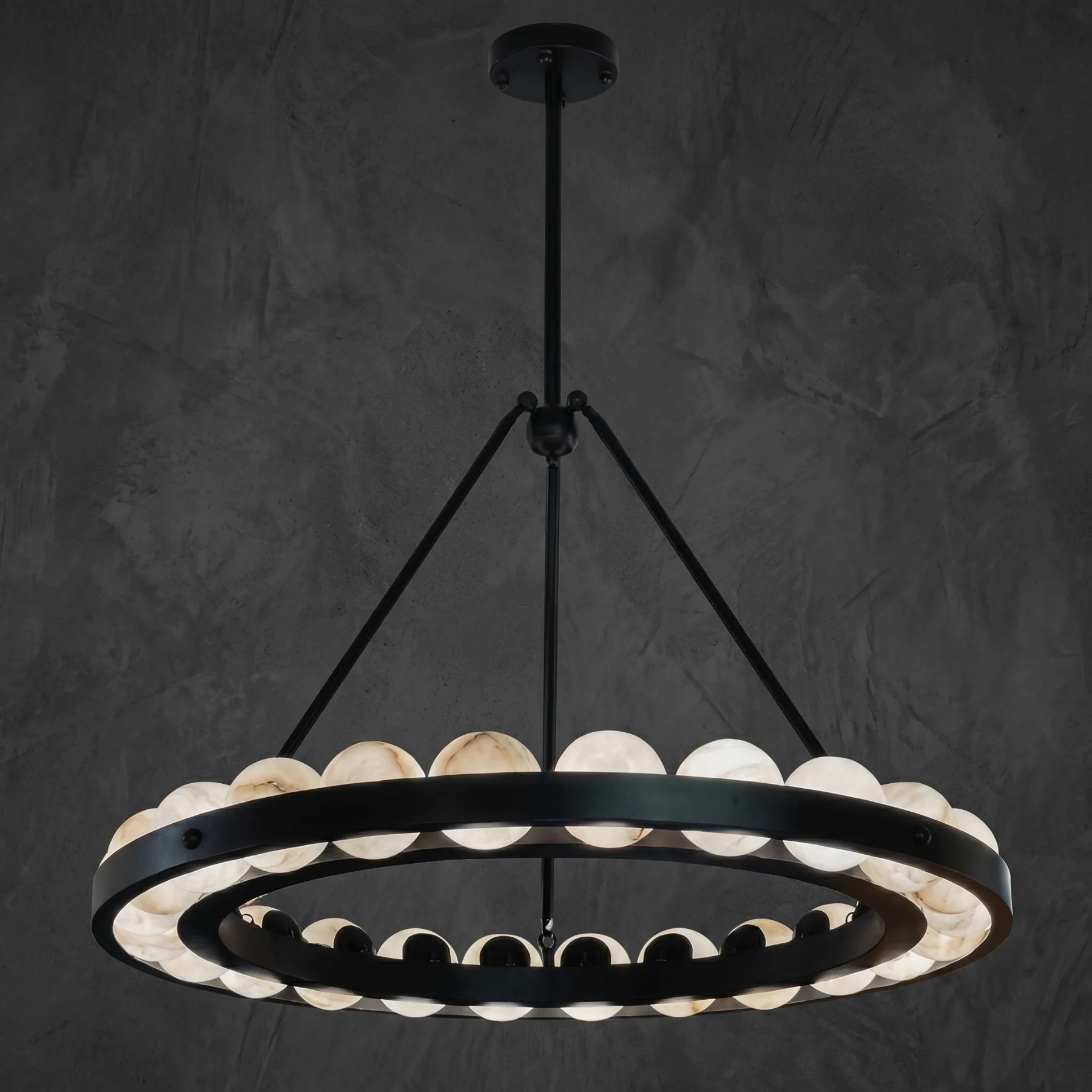 Luminous Alabaster Ring Chandelier image 2
