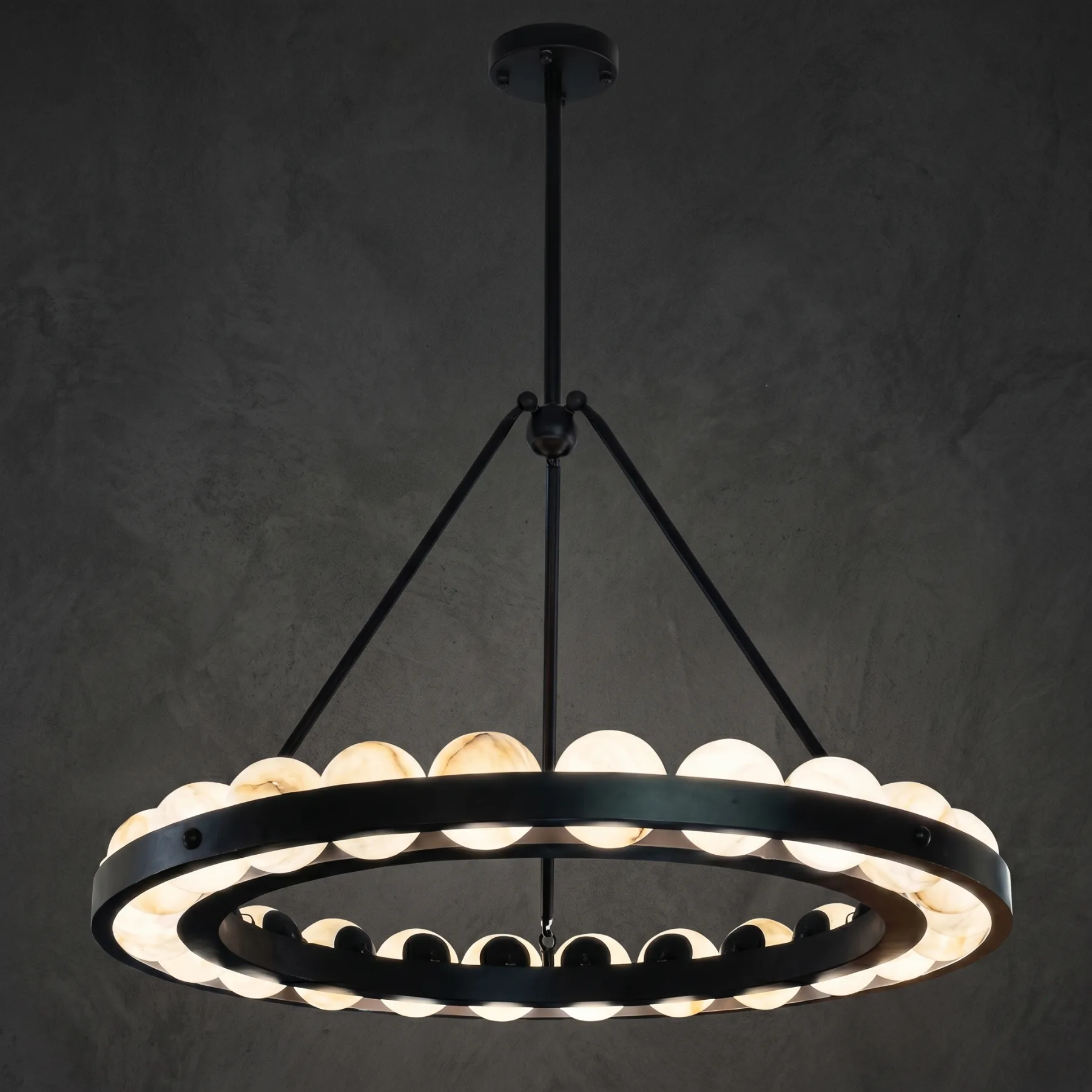 Luminous Alabaster Ring Chandelier custom chandeliers