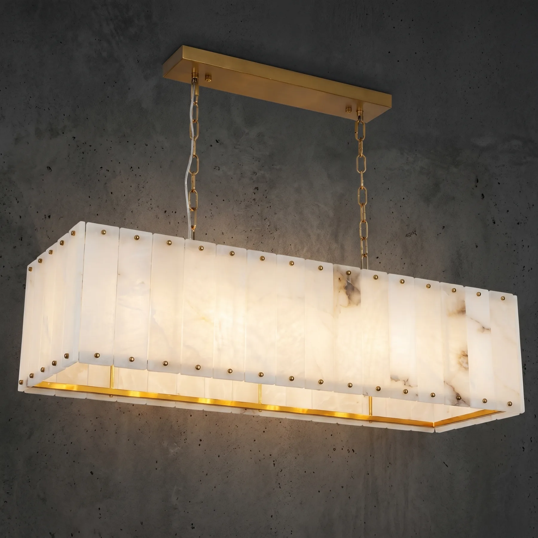 Luminous Alabaster Linear Chandelier custom chandeliers