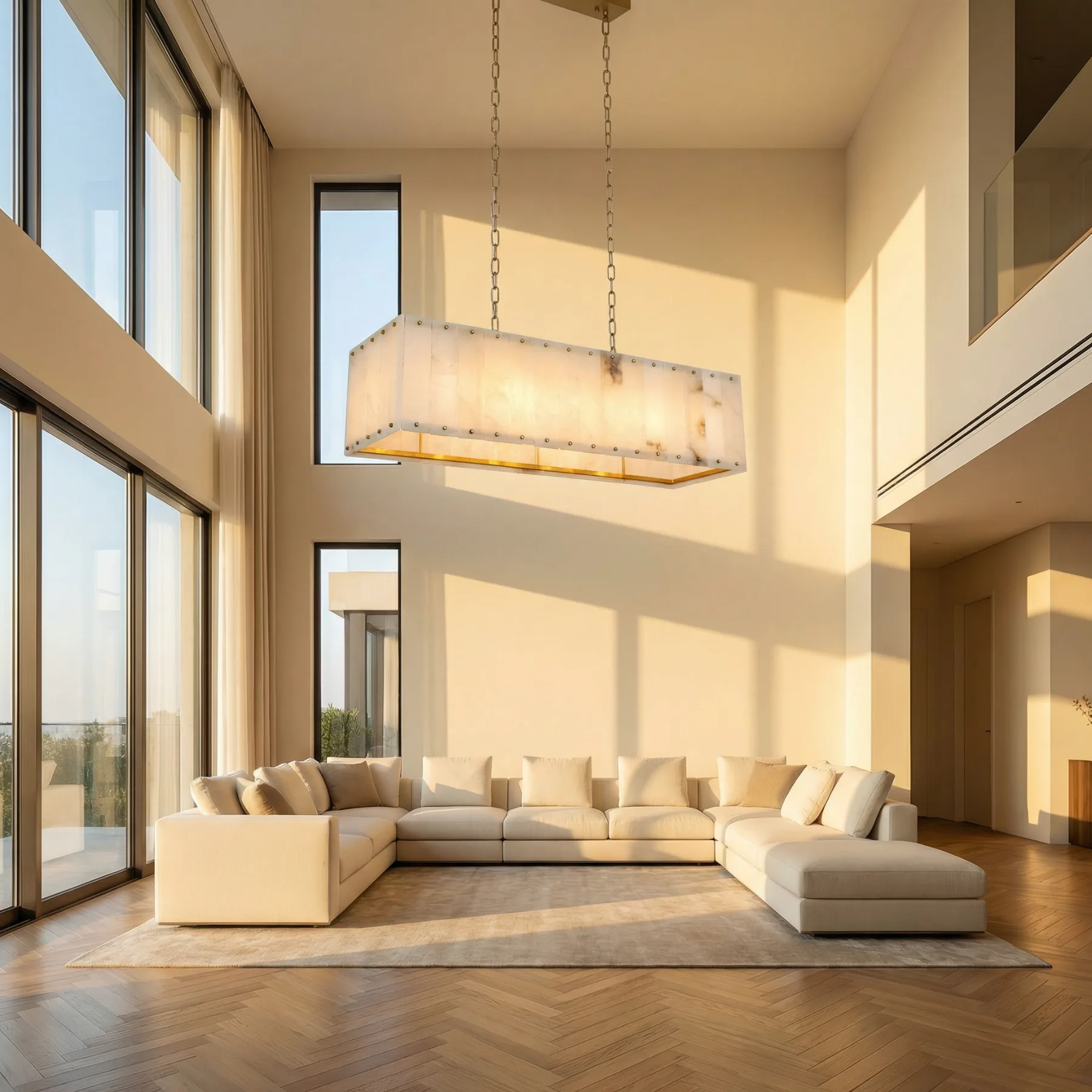 Luminous Alabaster Linear Chandelier image 3