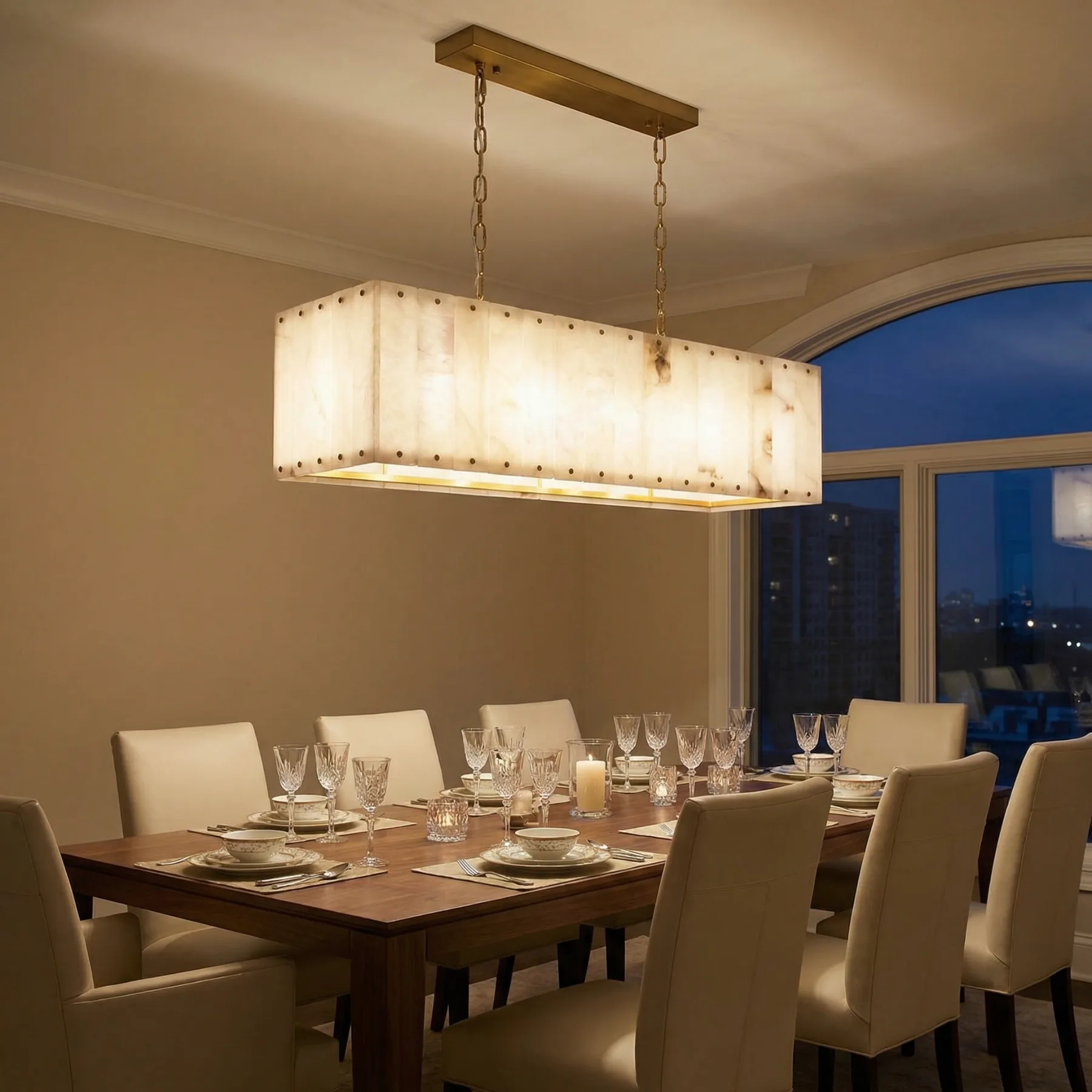Luminous Alabaster Linear Chandelier image 4