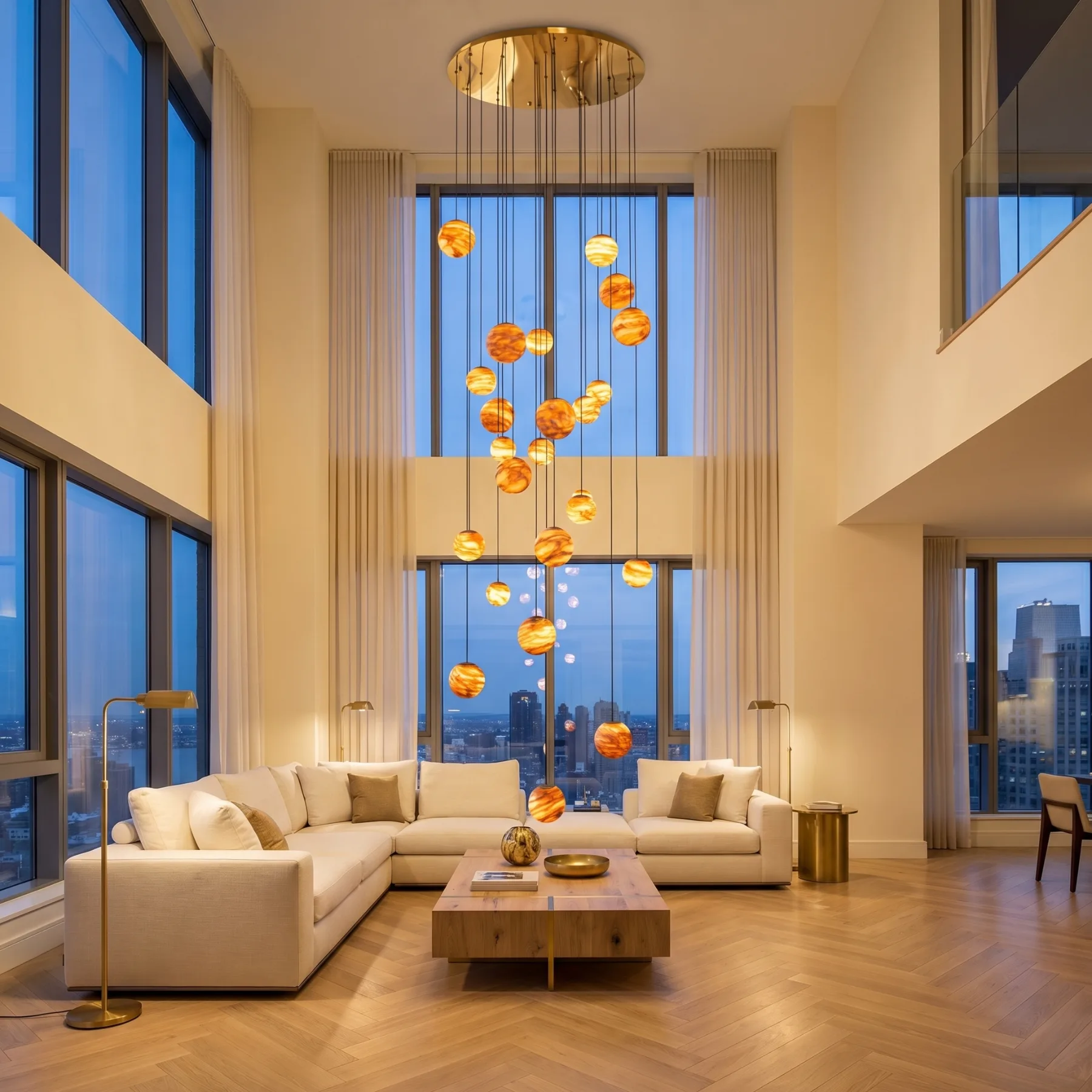 Amber Alabaster Chandelier image 3