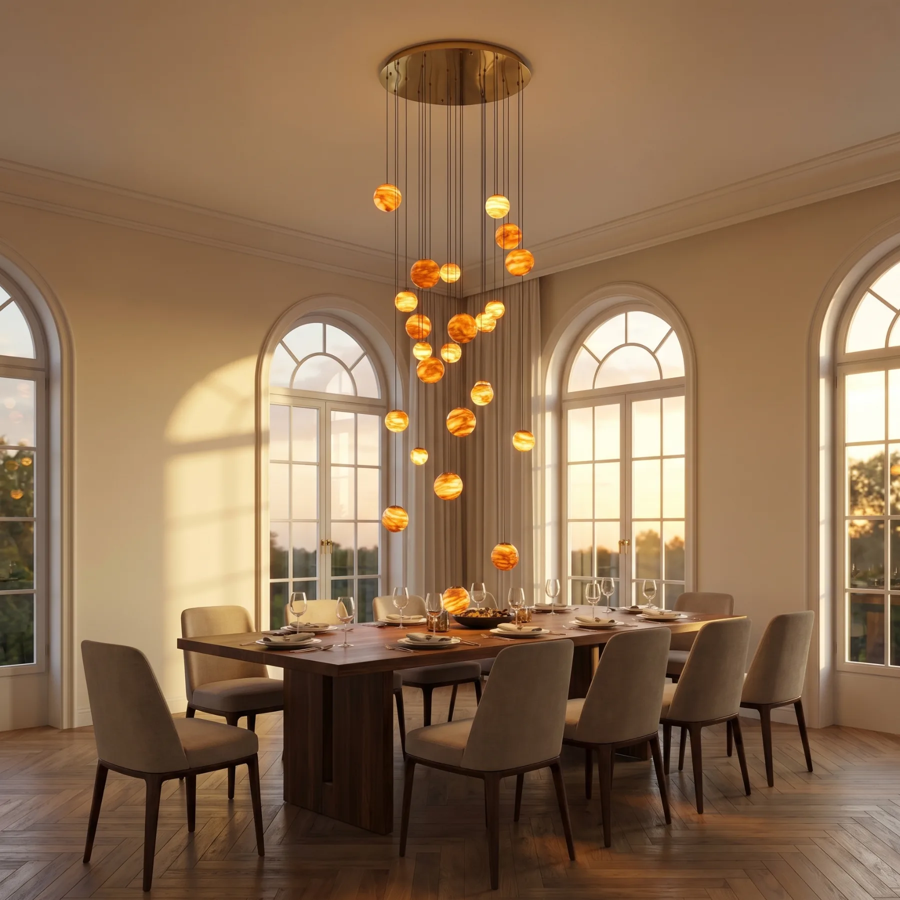 Amber Alabaster Chandelier image 4