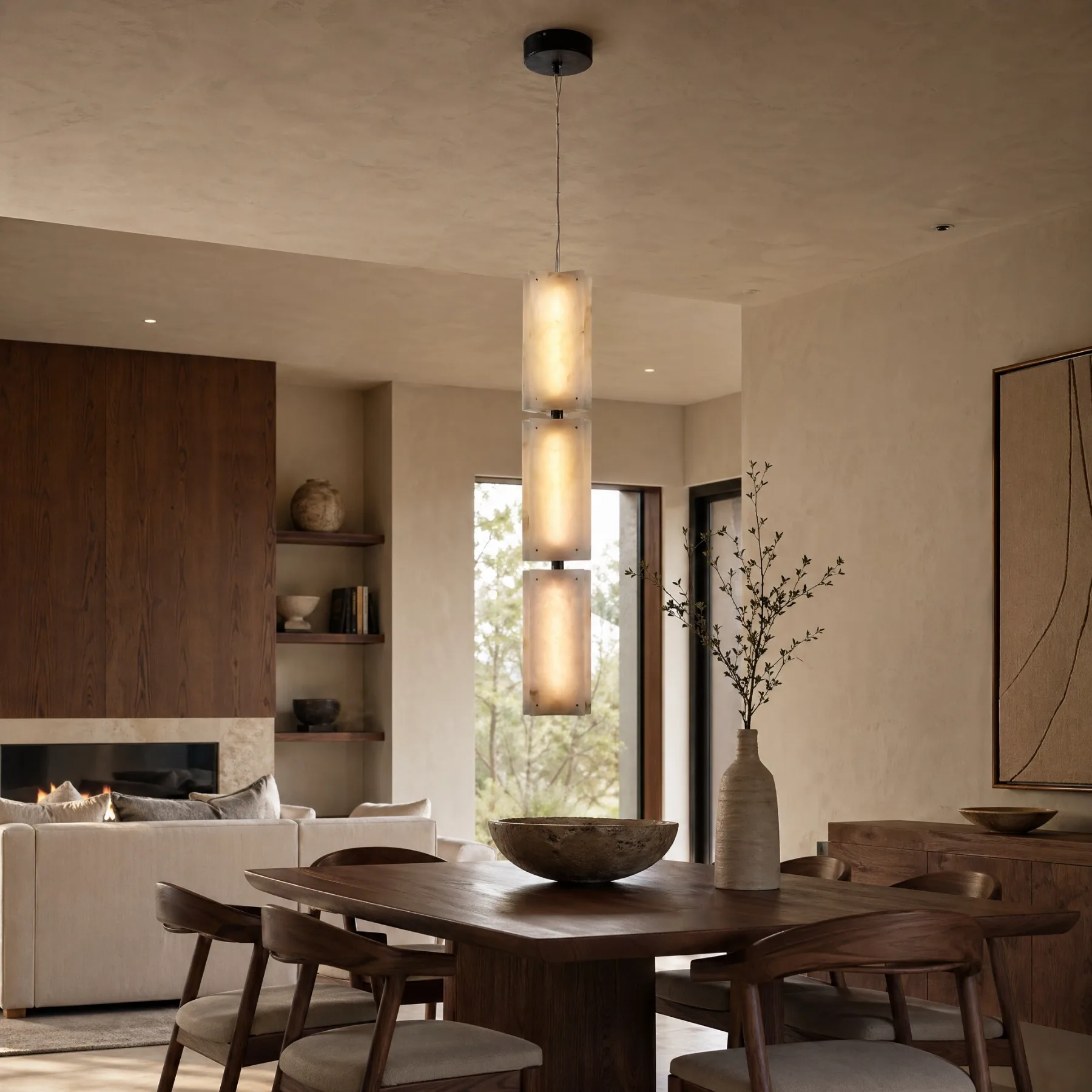 Luminous Alabaster Column Pendant image 3