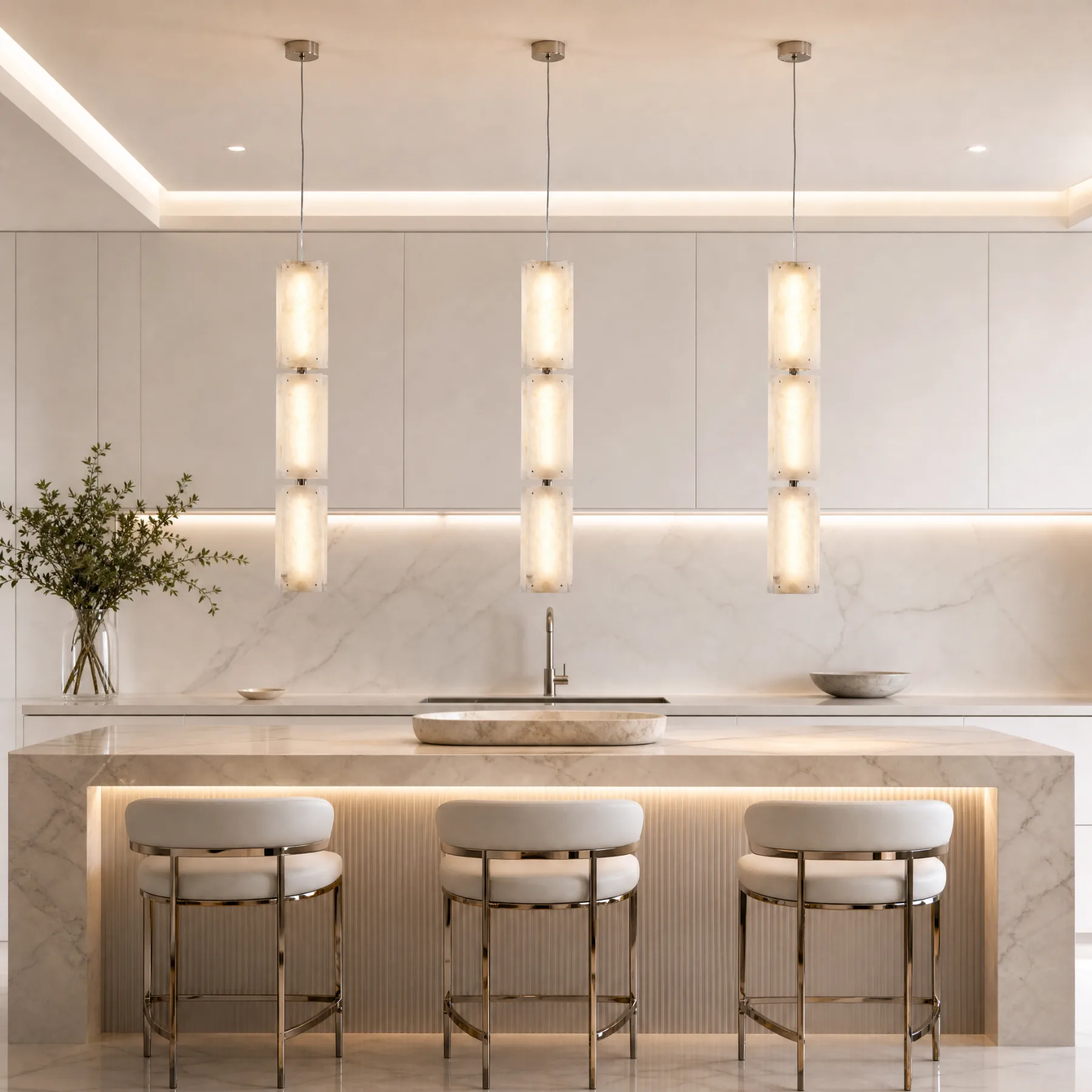 Luminous Alabaster Column Pendant image 5