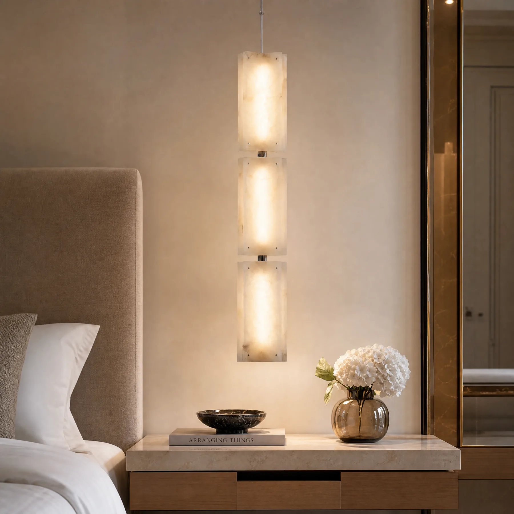 Luminous Alabaster Column Pendant image 7