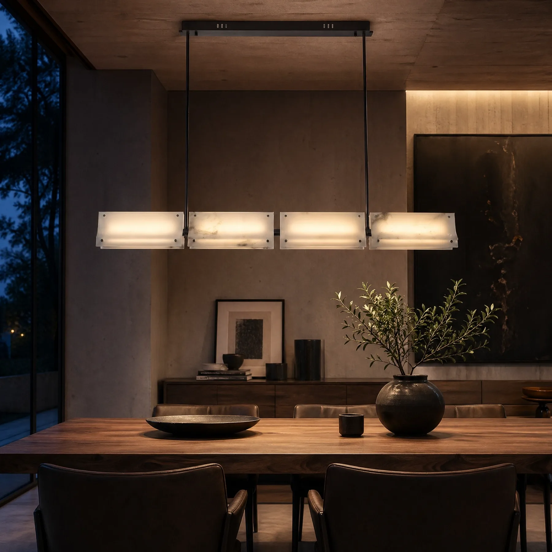 Luminous Alabaster Linear Chandelier image 3