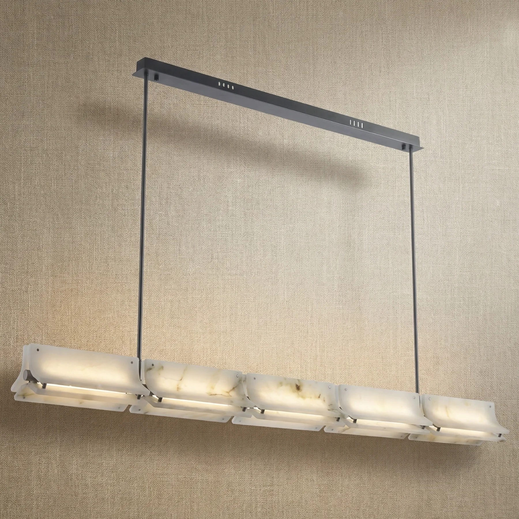Luminous Alabaster Linear Chandelier custom chandeliers
