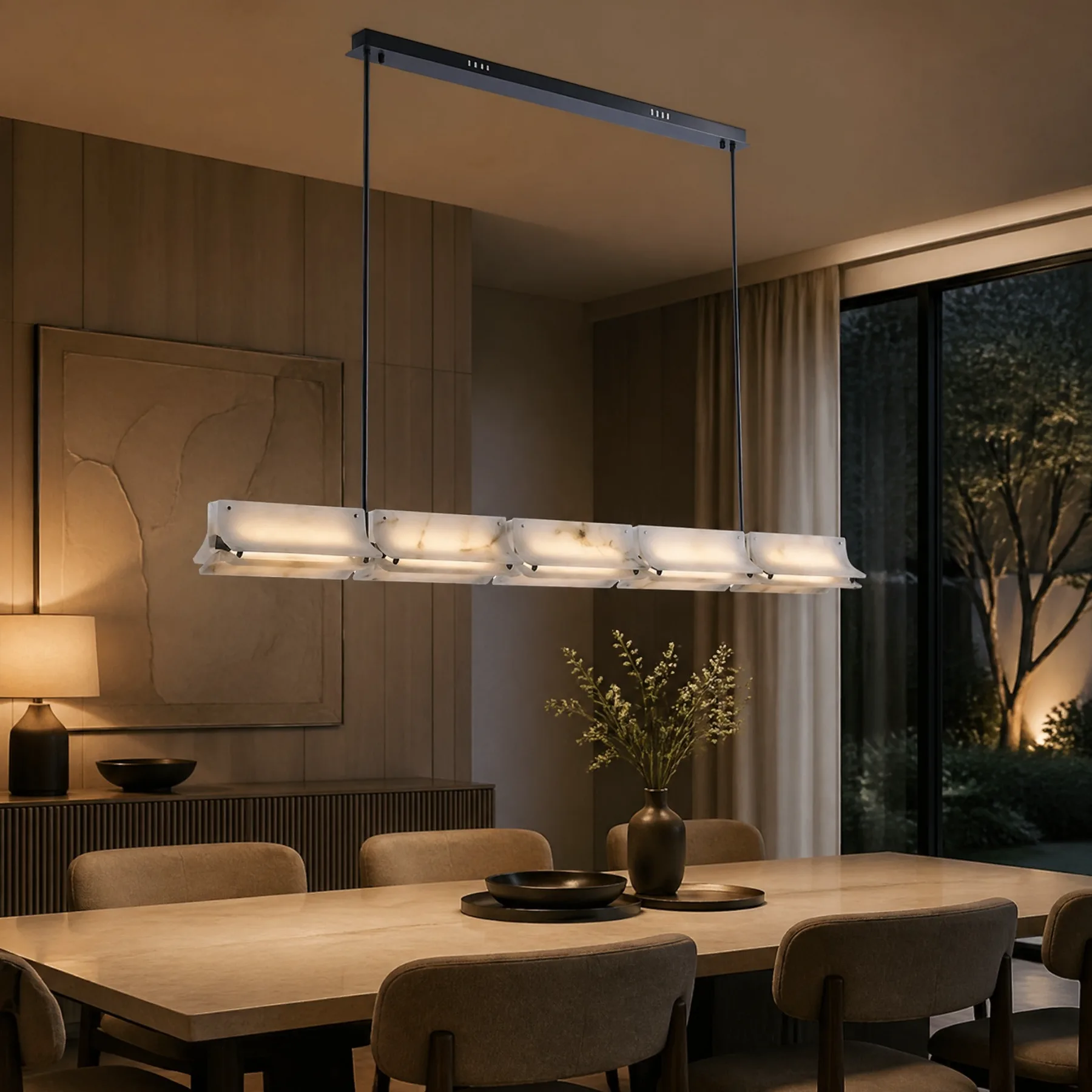 Luminous Alabaster Linear Chandelier image 5