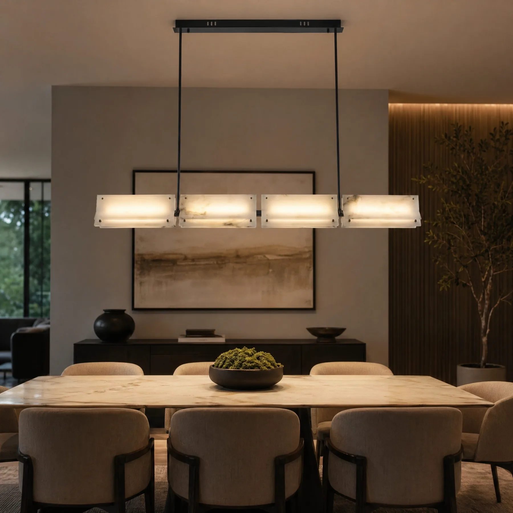 Luminous Alabaster Linear Chandelier image 2