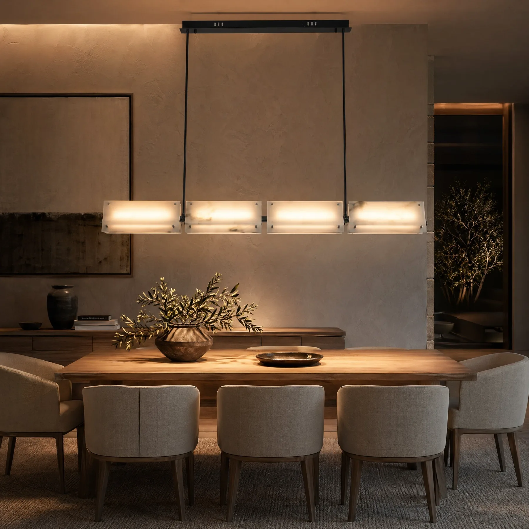 Luminous Alabaster Linear Chandelier image 7