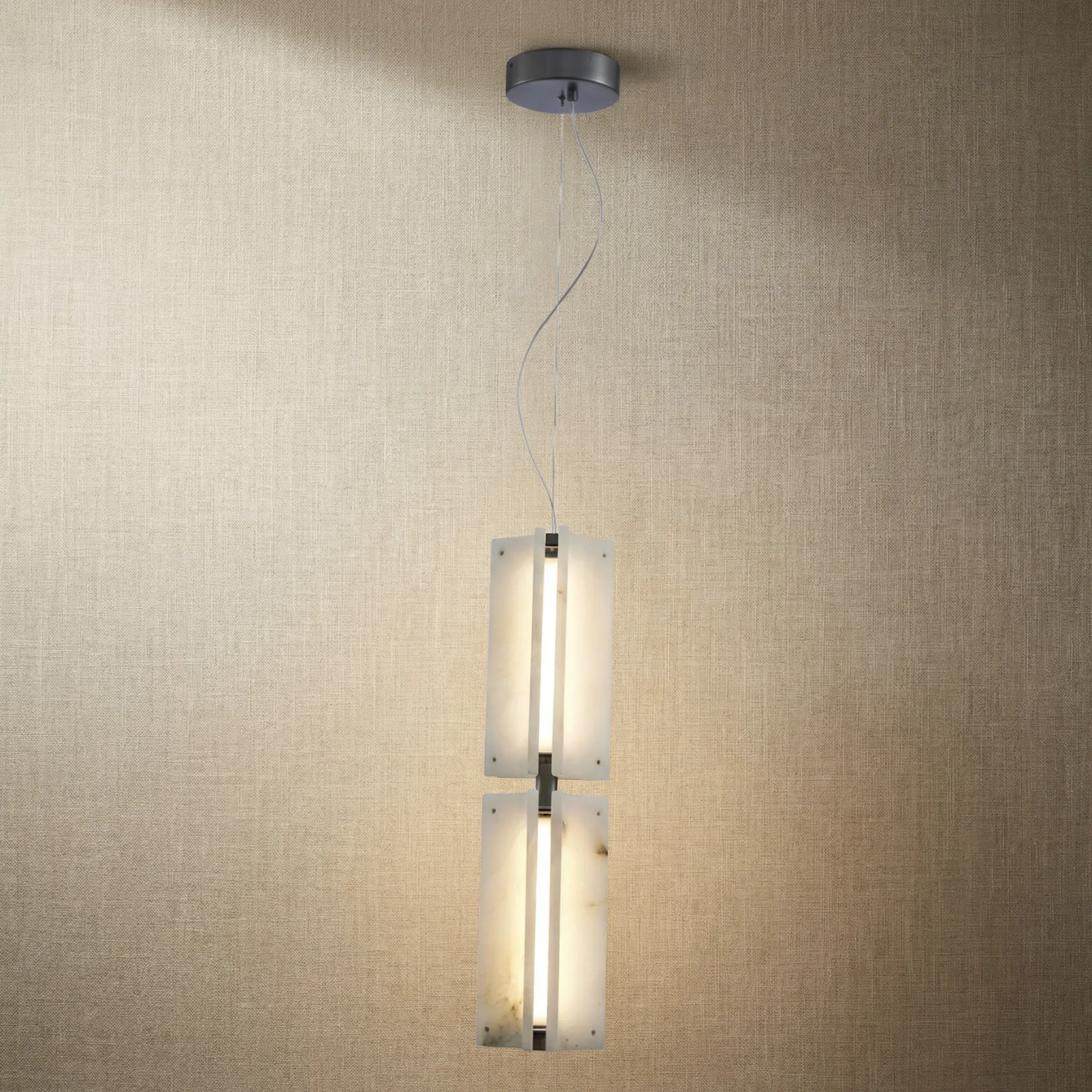 Luminous Alabaster Column Pendant custom pendants
