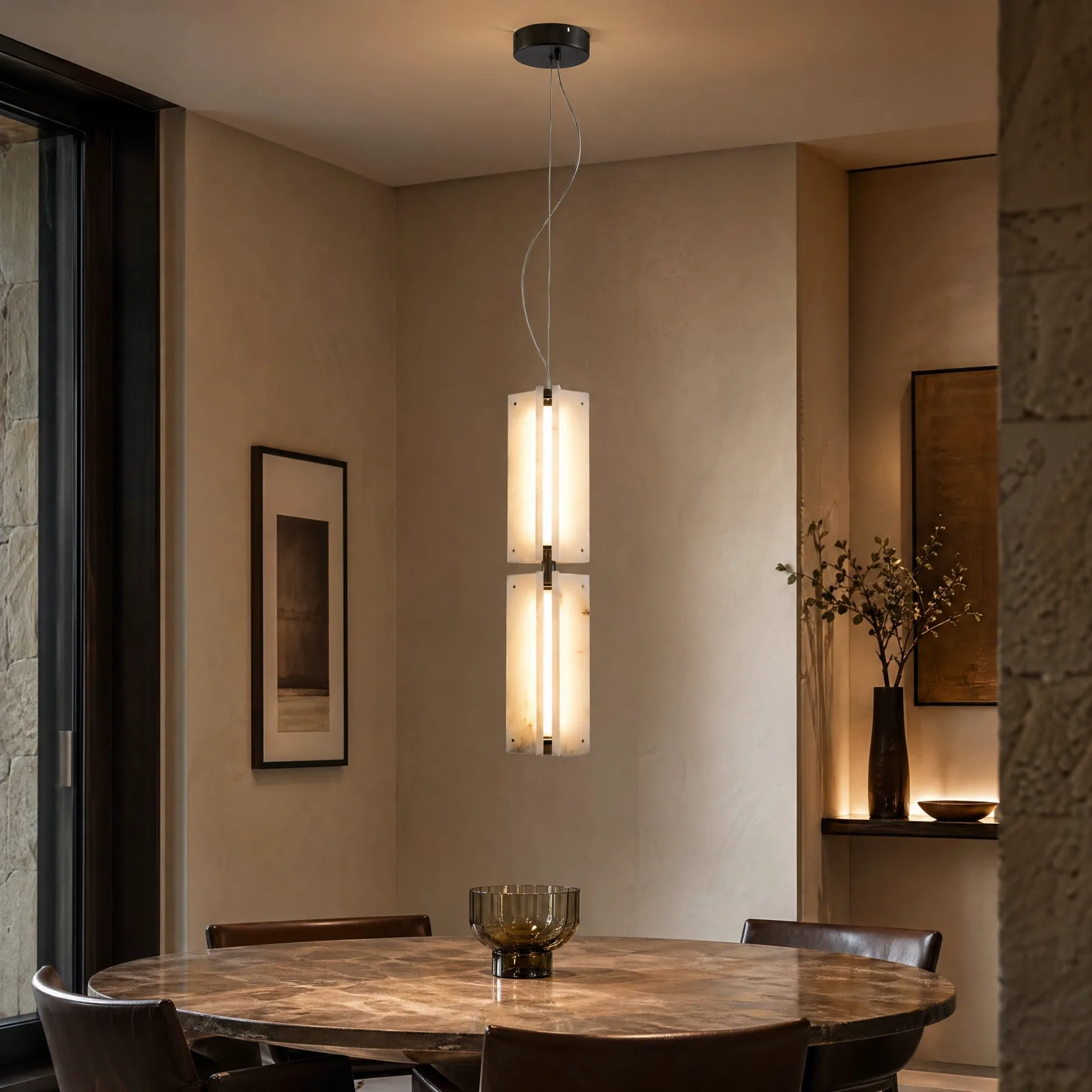 Luminous Alabaster Column Pendant image 6
