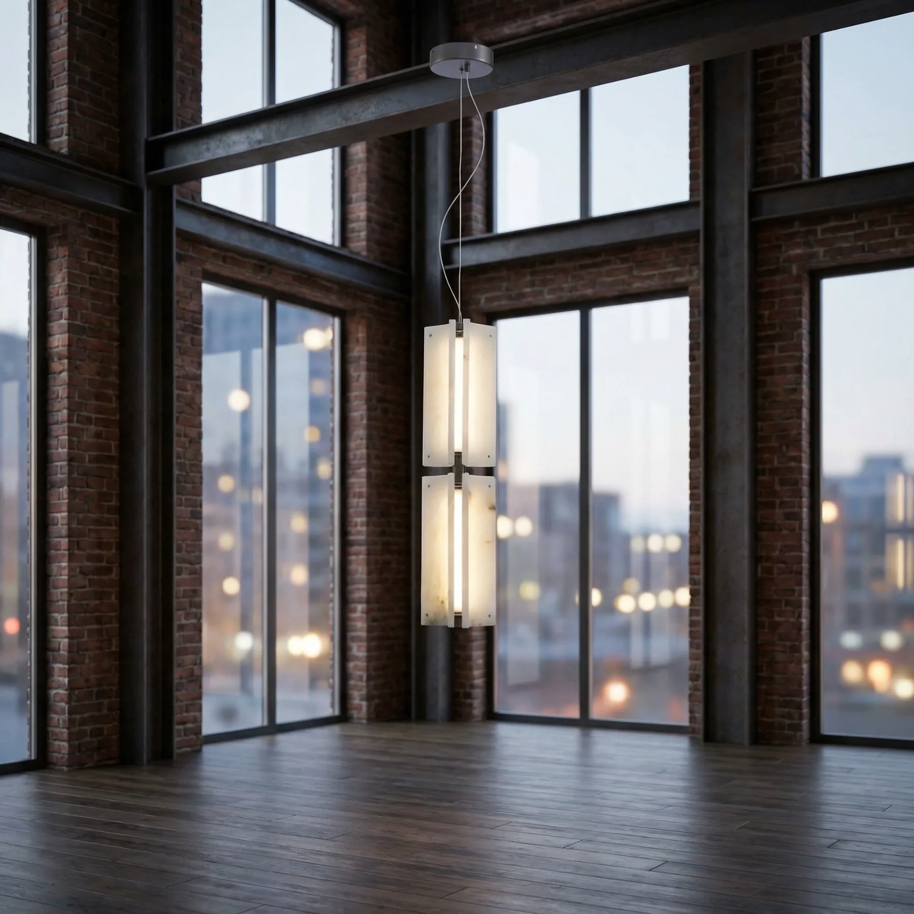 Luminous Alabaster Column Pendant image 4