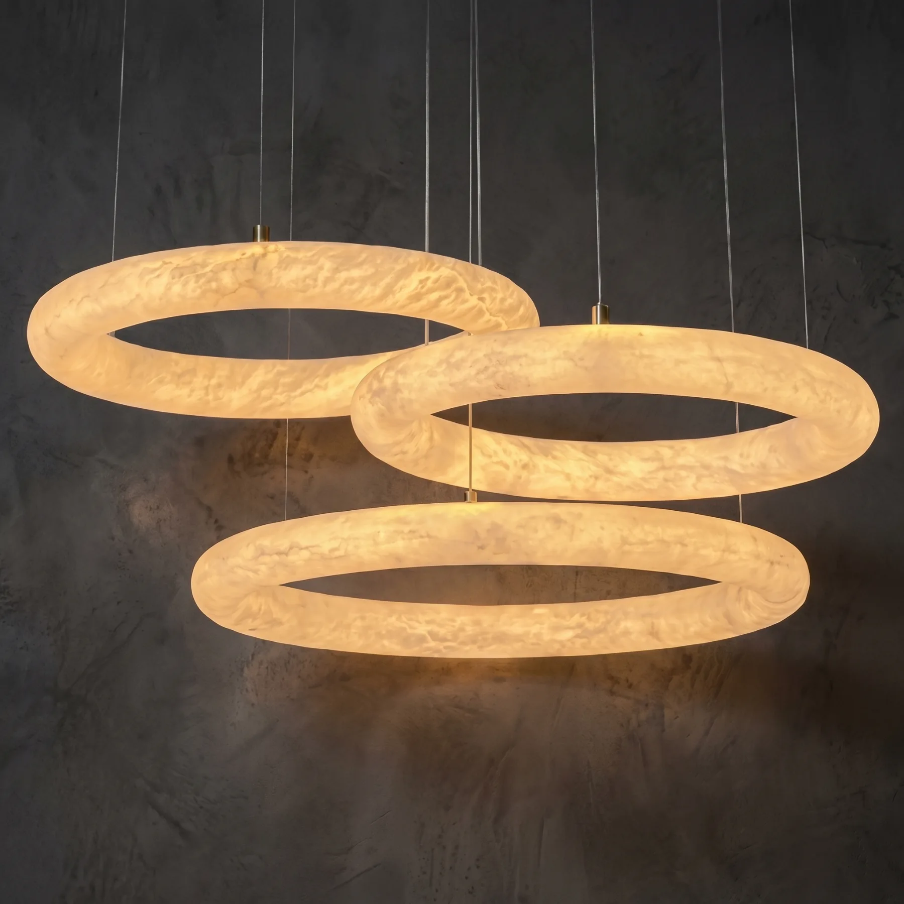 Luminous Alabaster Ring Chandelier custom chandeliers