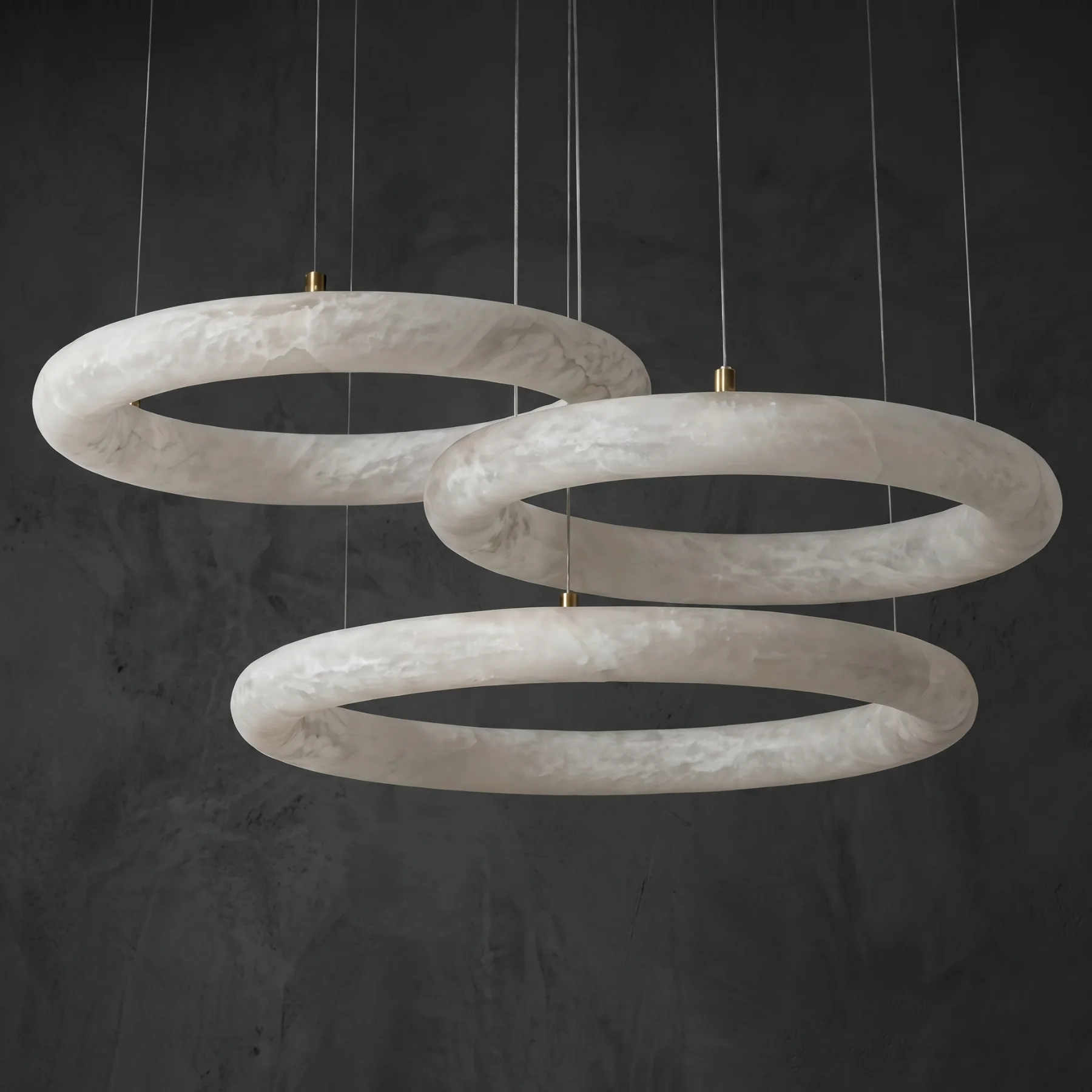 Luminous Alabaster Ring Chandelier image 2