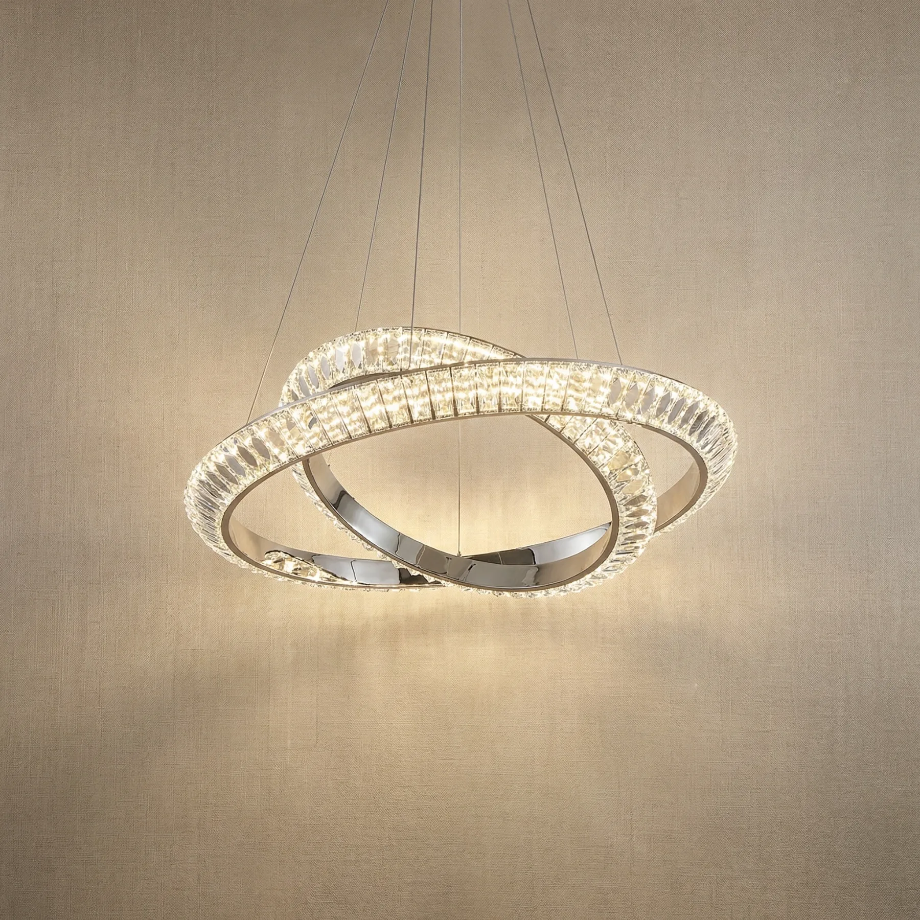 Luminous Crystal Ring Chandelier image 7