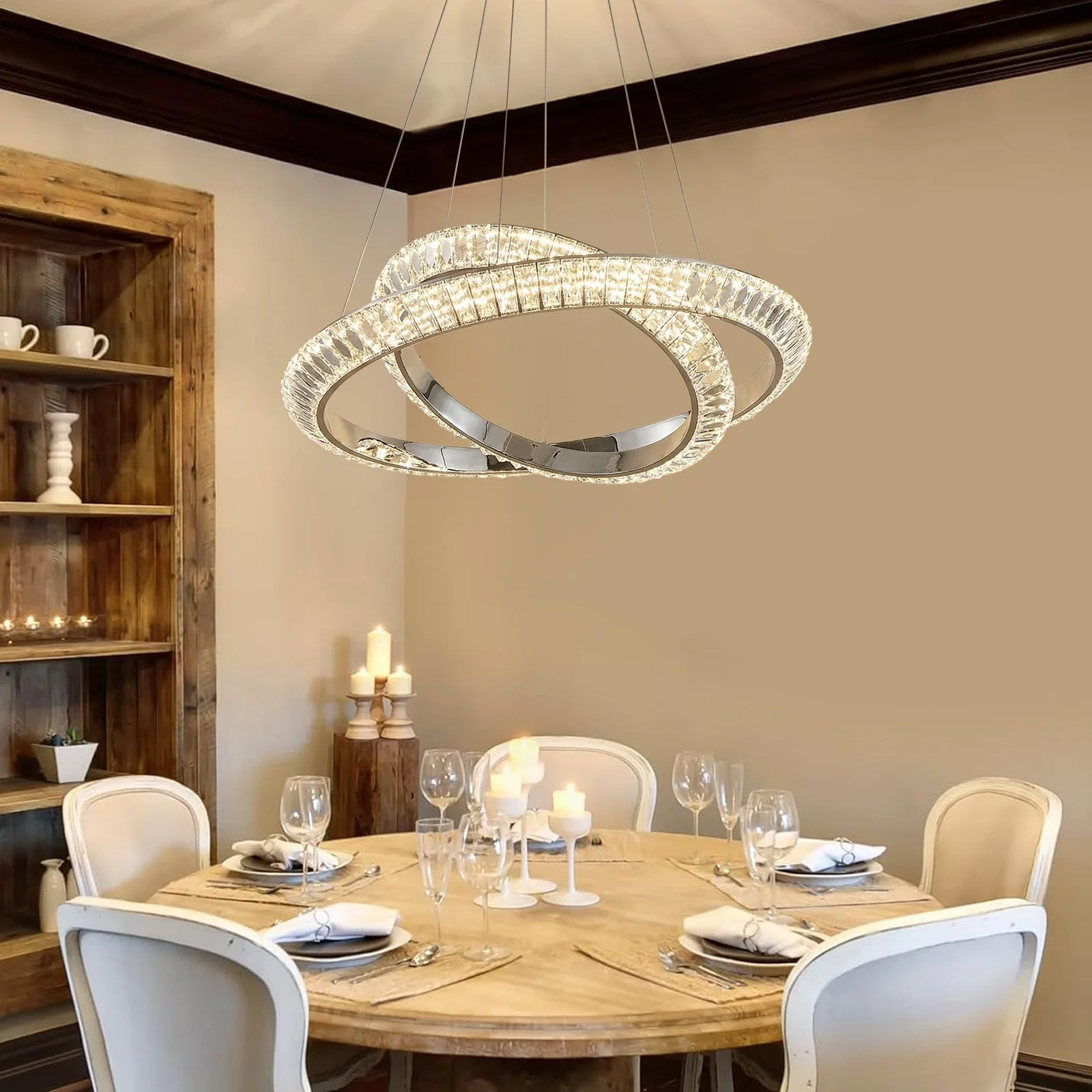 Luminous Crystal Ring Chandelier image 5