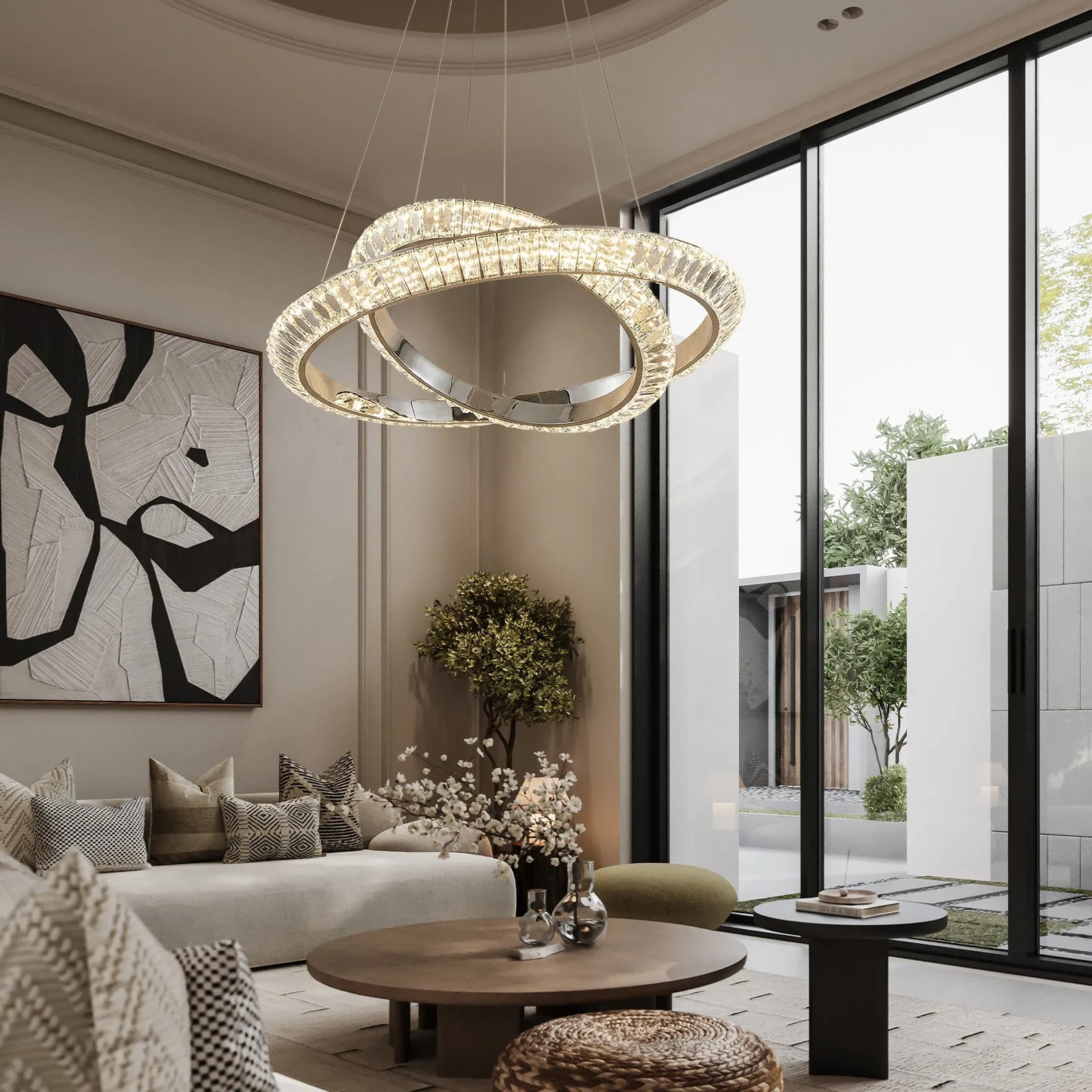 Luminous Crystal Ring Chandelier image 6
