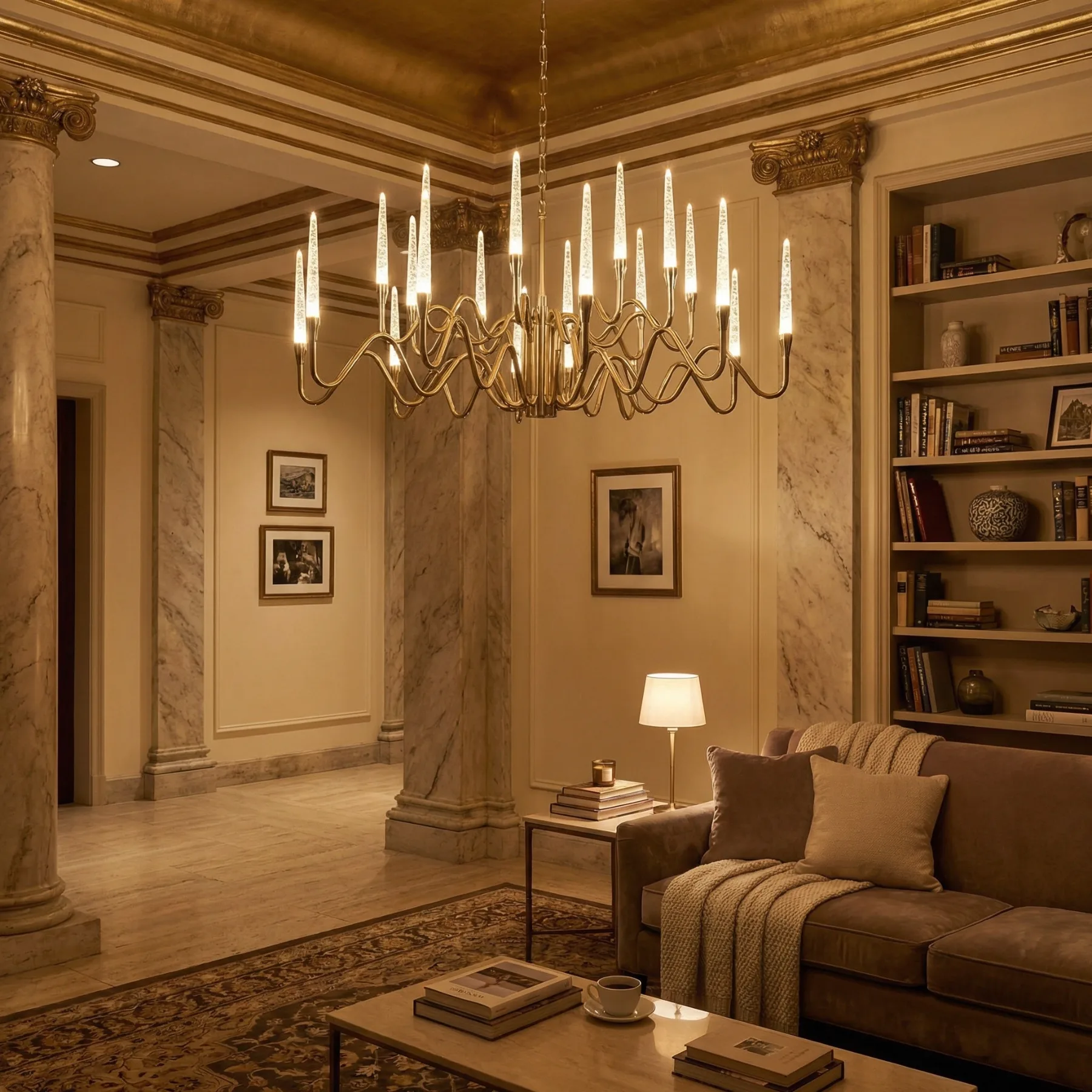 Gilded Crystal Branch Chandelier image 4