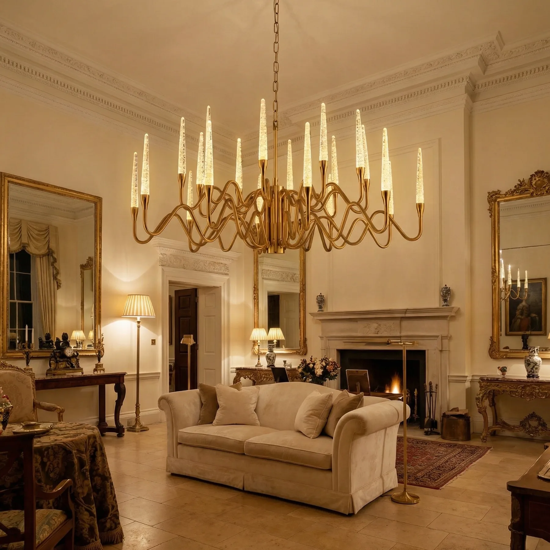 Gilded Crystal Branch Chandelier image 2