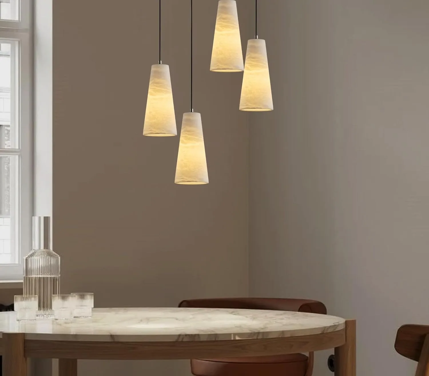 Warm Alabaster Cone Pendant Light image 4