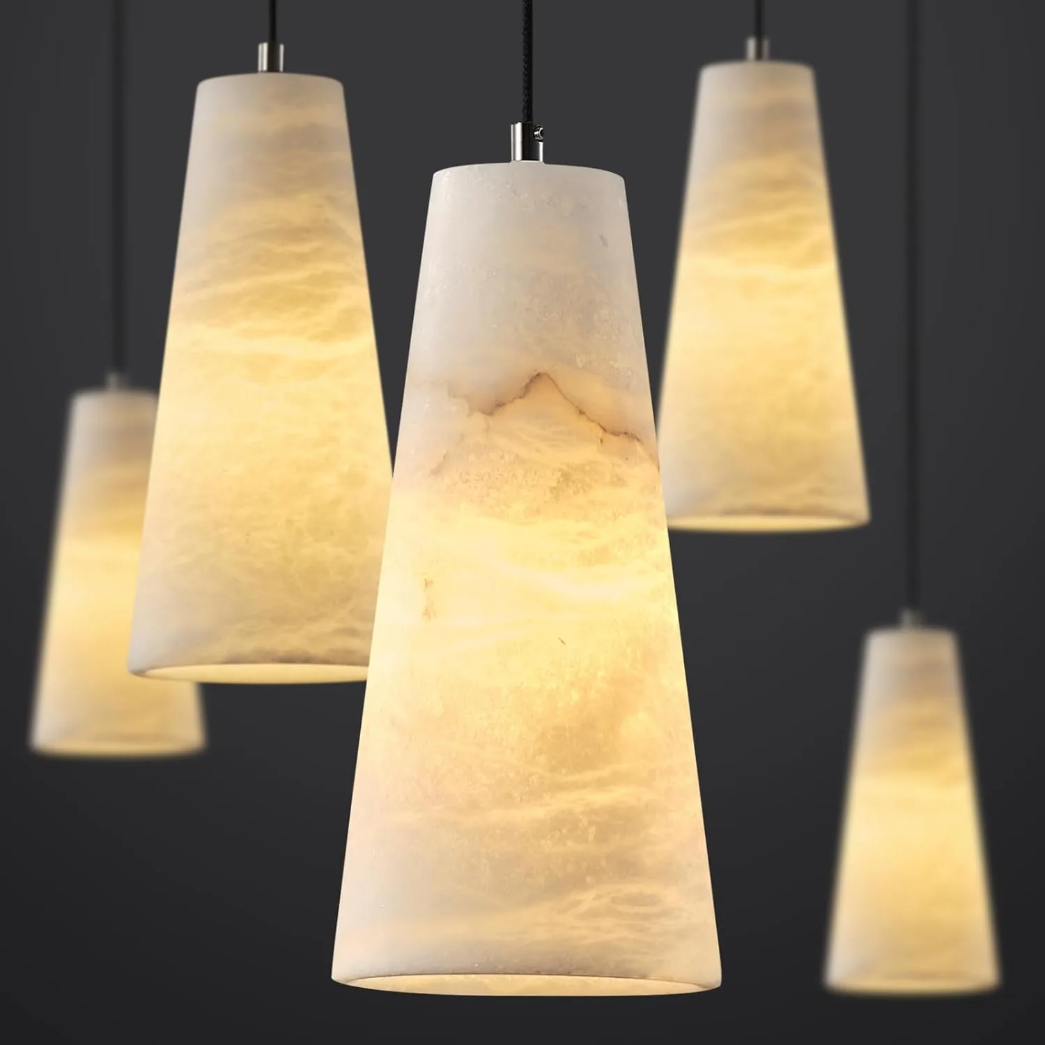 Warm Alabaster Cone Pendant Light image 3