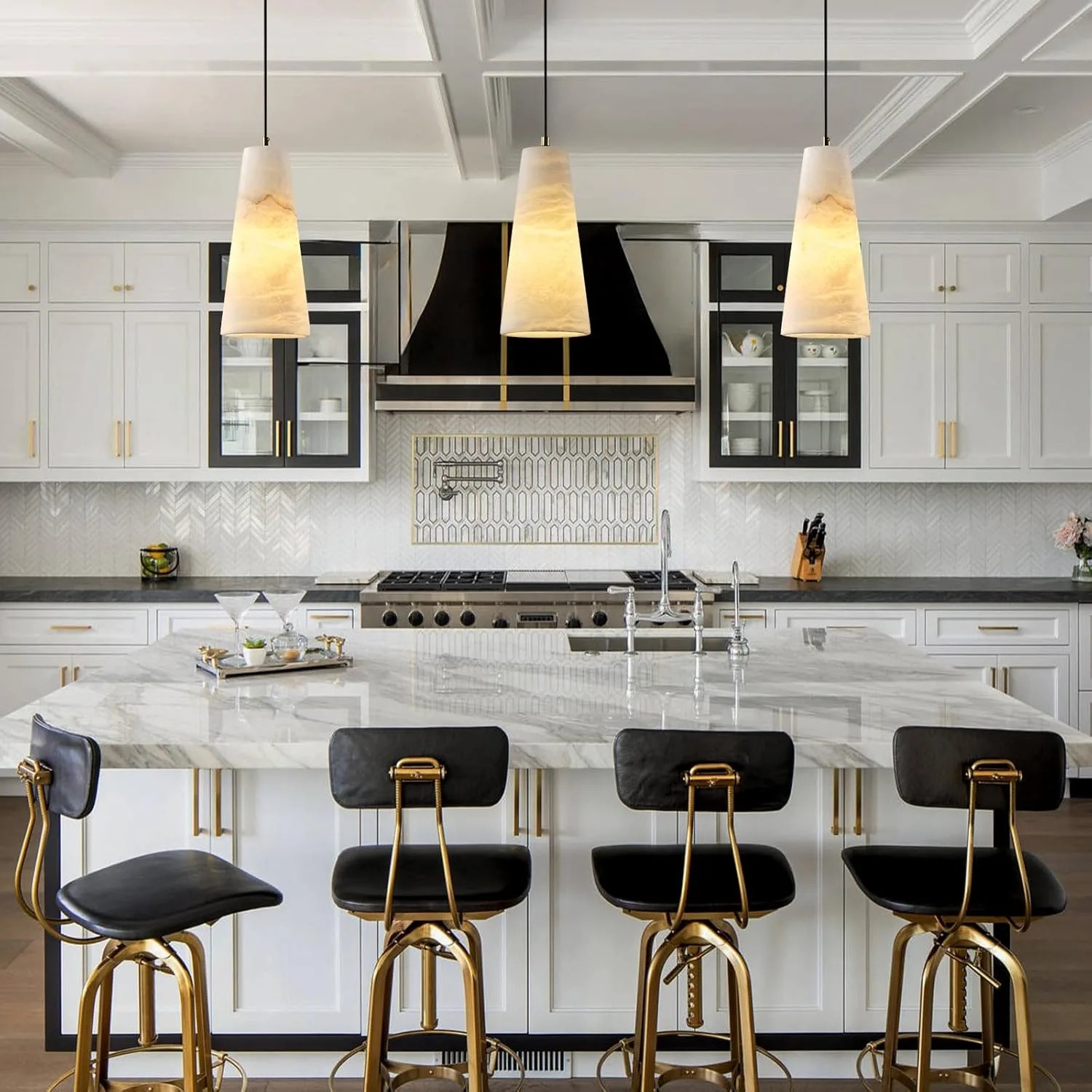 Warm Alabaster Cone Pendant Light image 5