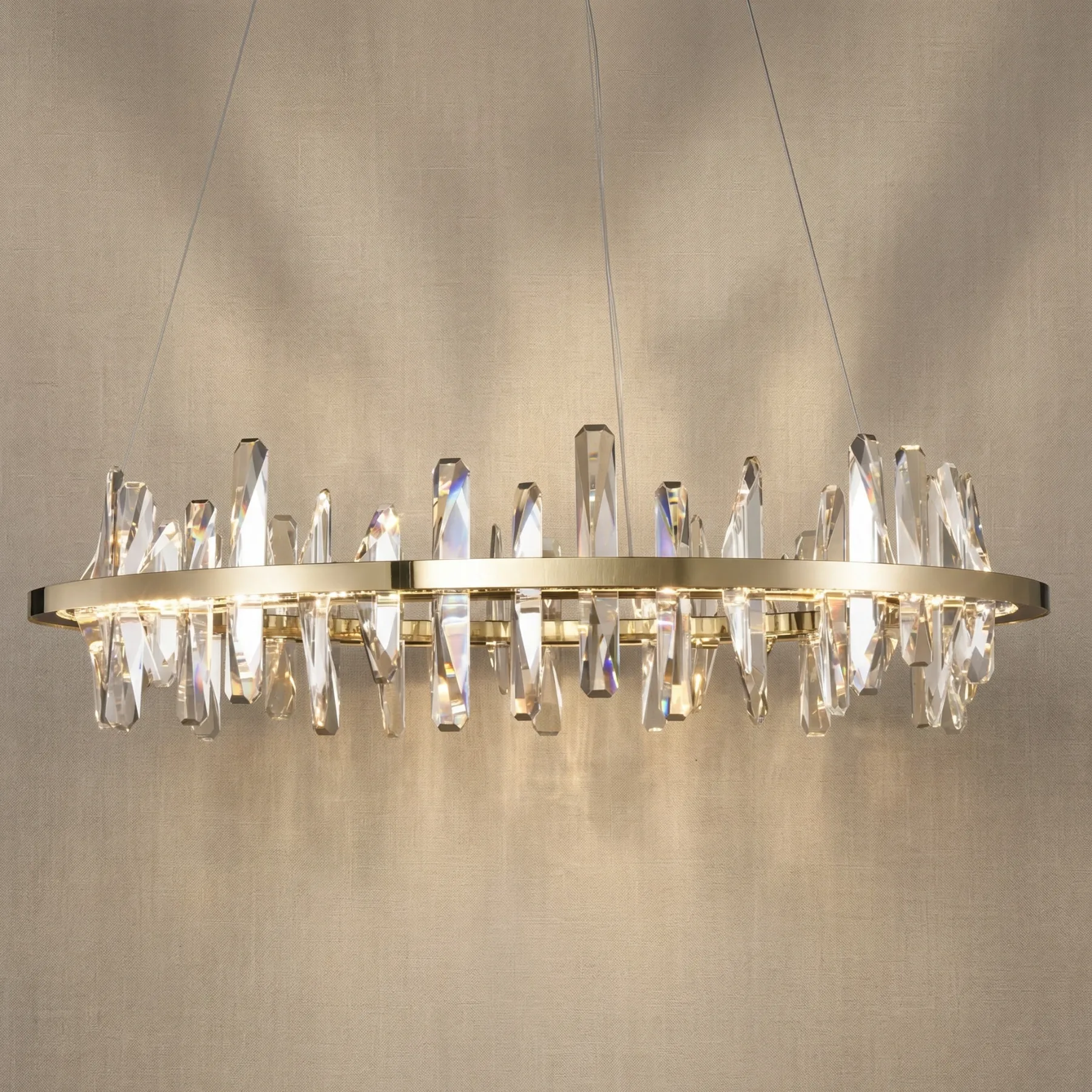Luminous Crystal Ring Chandelier custom chandeliers