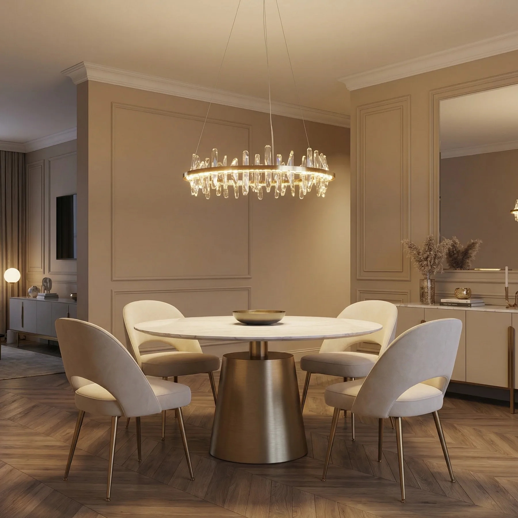 Luminous Crystal Ring Chandelier image 2