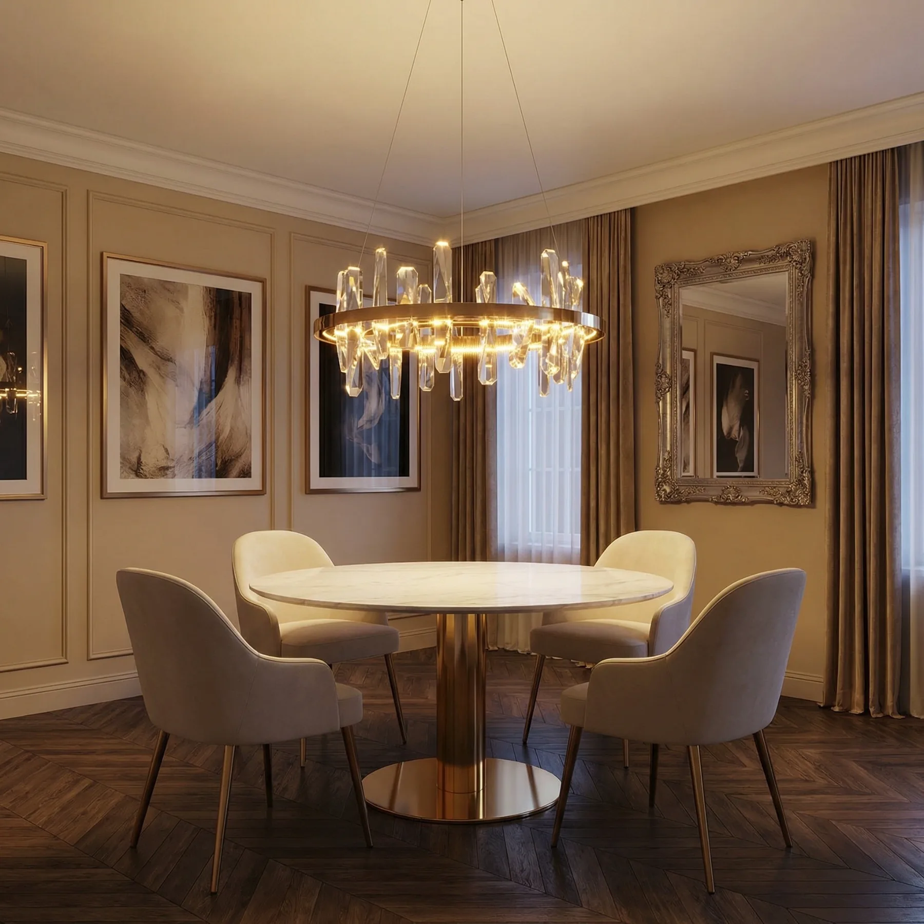 Luminous Crystal Ring Chandelier image 3