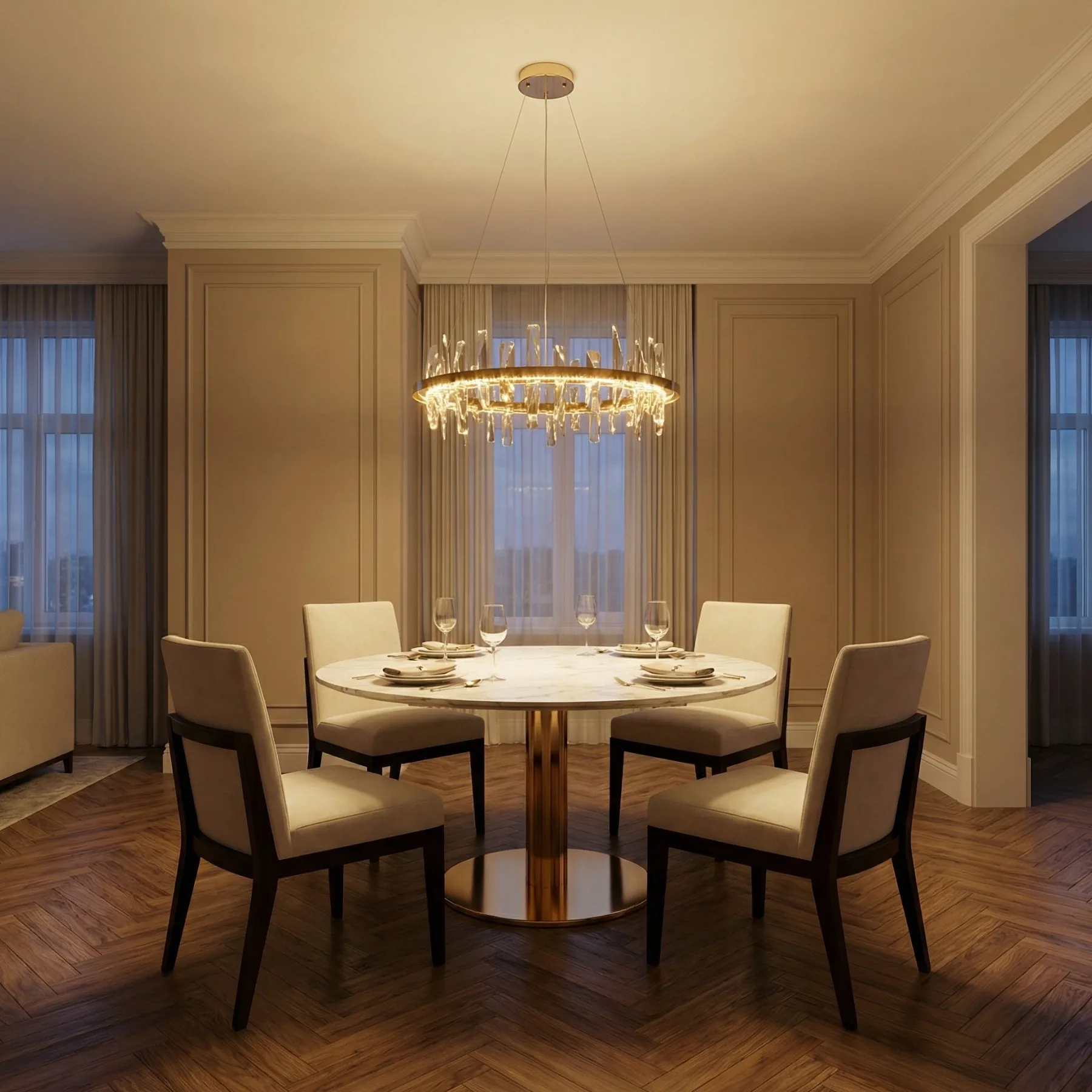 Luminous Crystal Ring Chandelier image 4