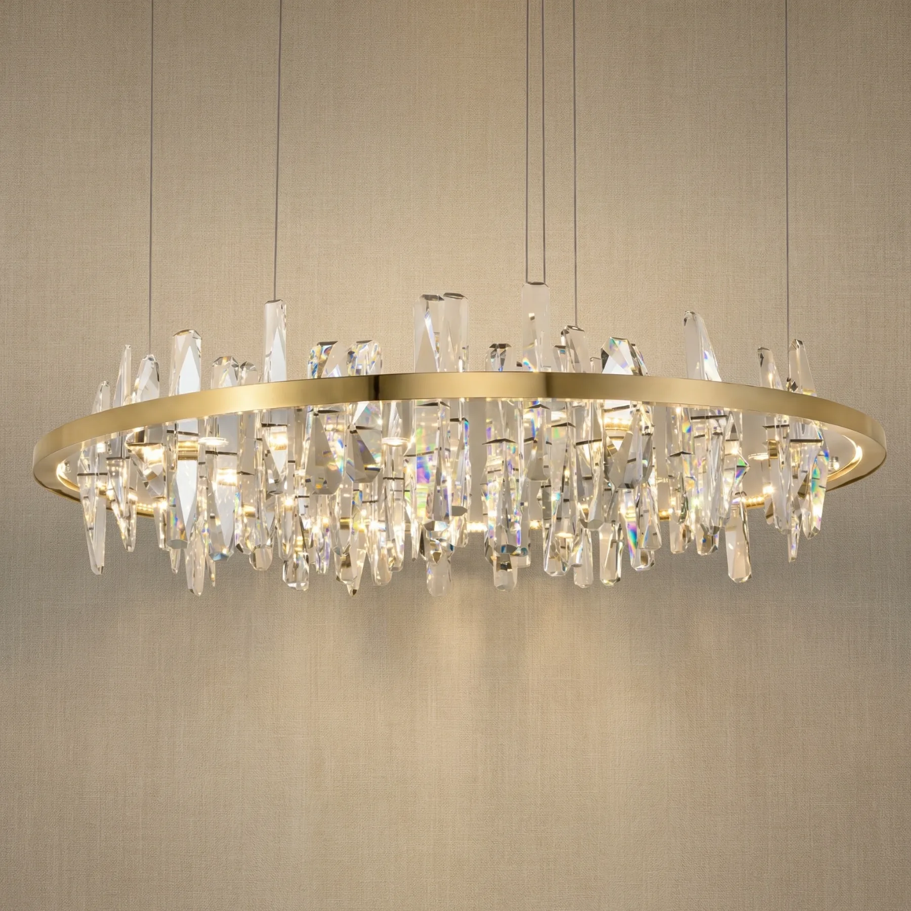 Luminous Crystal Ring Chandelier custom chandeliers