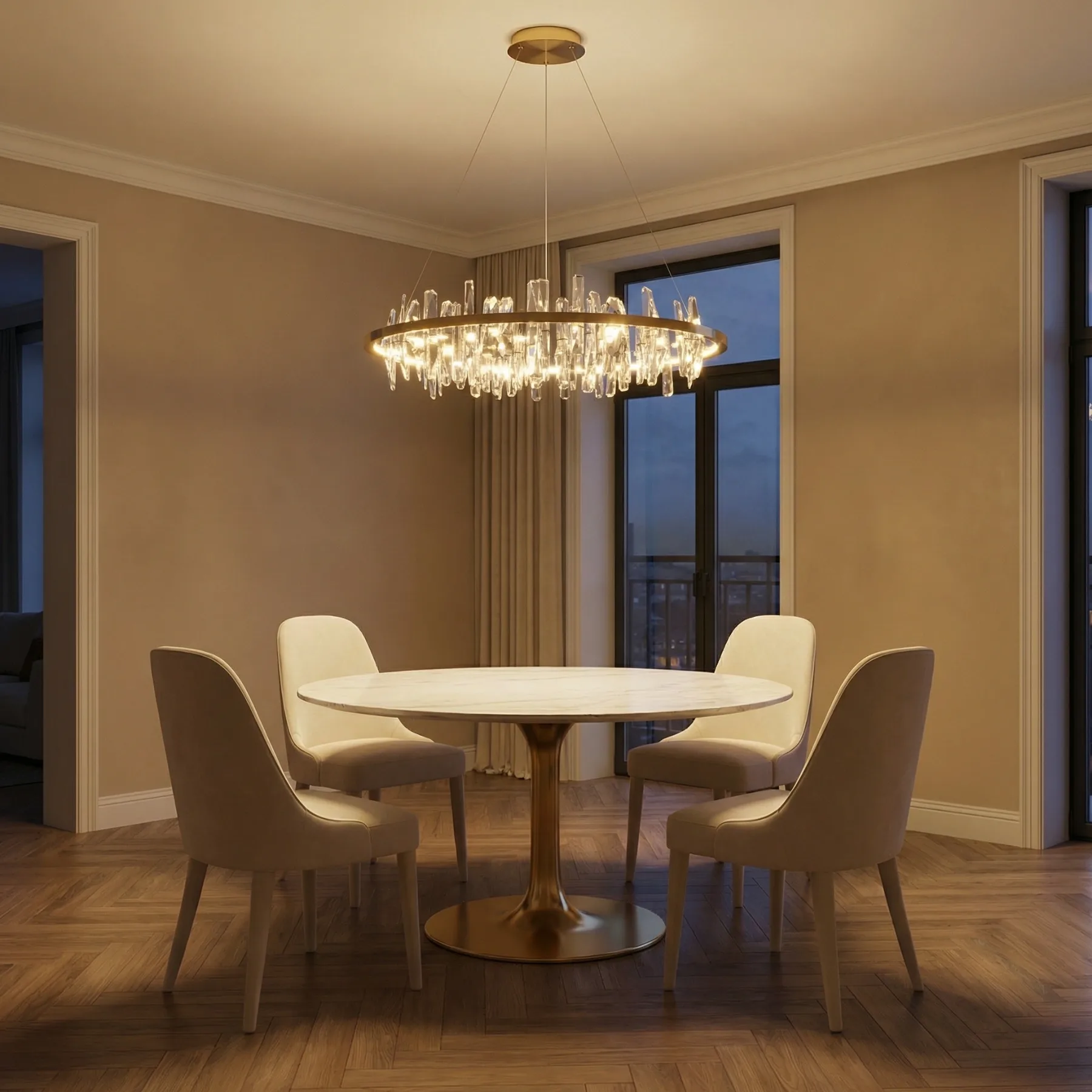 Luminous Crystal Ring Chandelier image 2