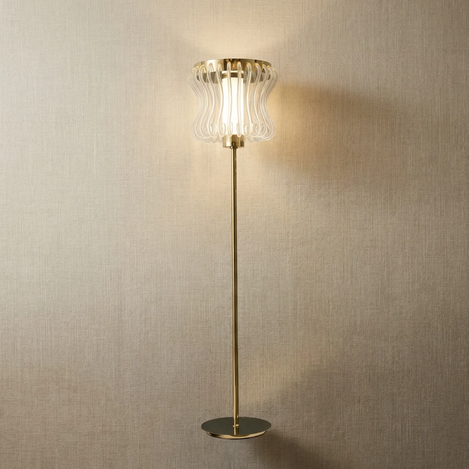 Gilded Ripple Glass Floor Lamp custom floor lamp