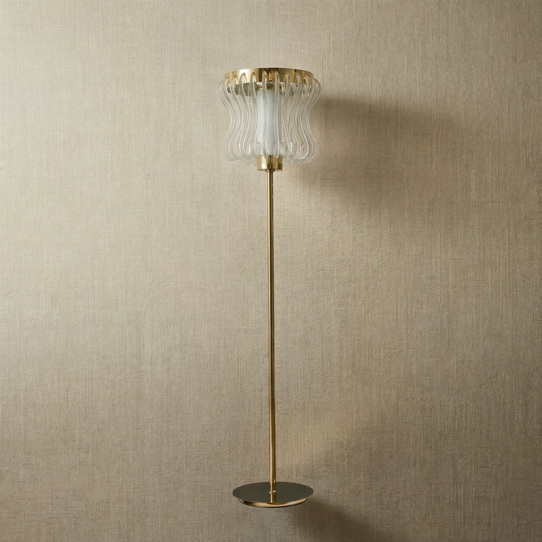 Gilded Ripple Glass Floor Lamp image 5