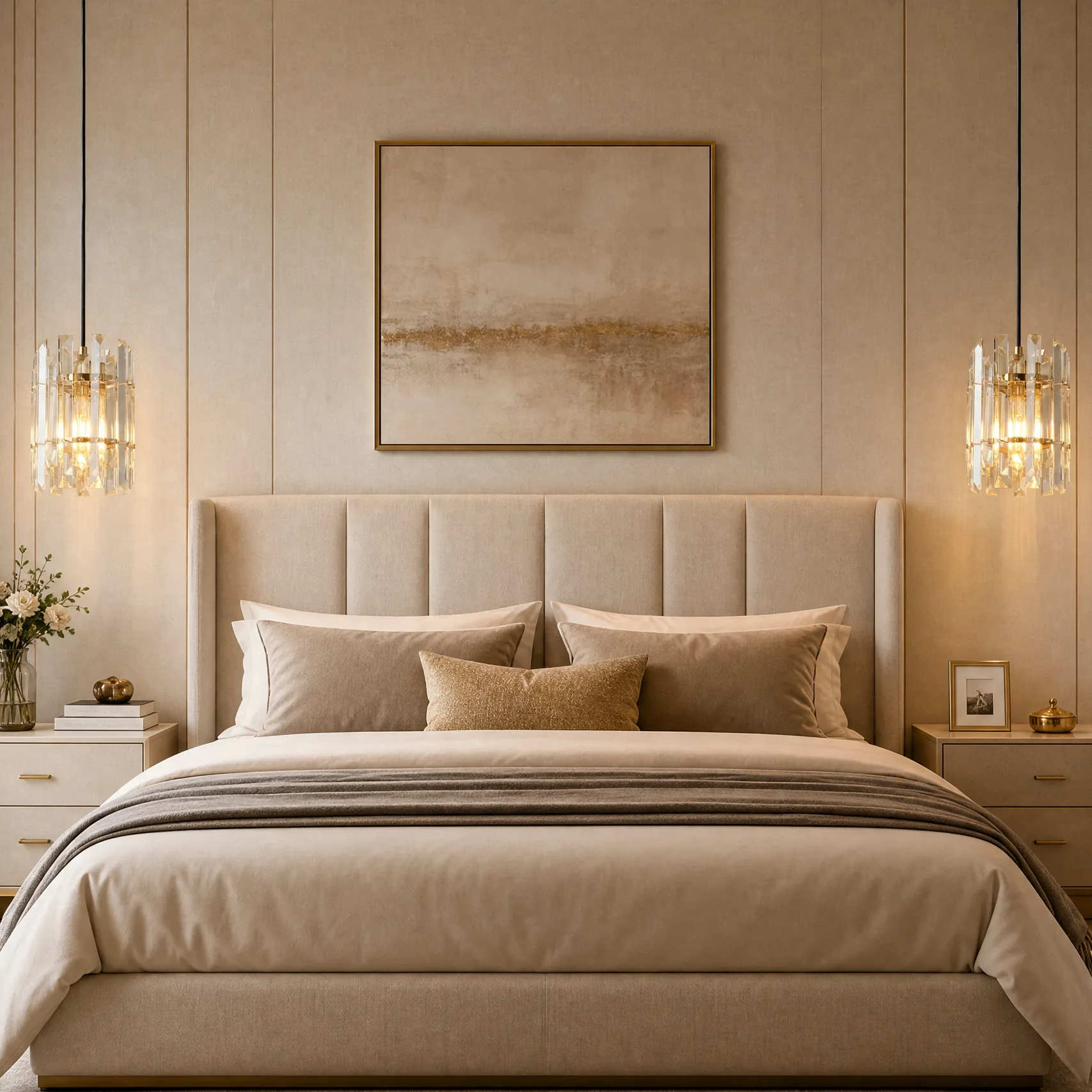 Gilded Crystal Cylinder Pendant Light image 4