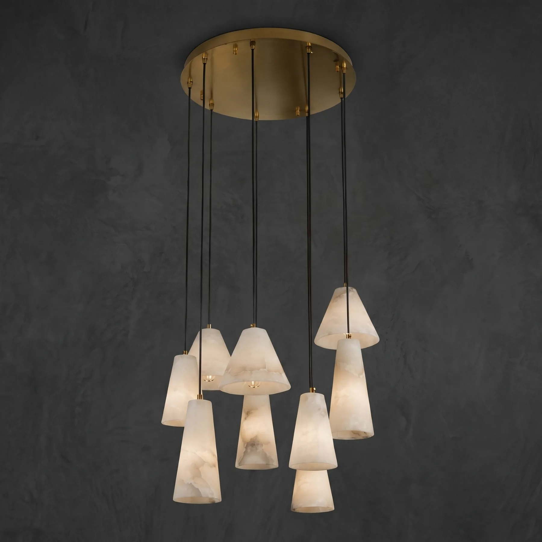 Gilded Alabaster Cluster Chandelier image 2