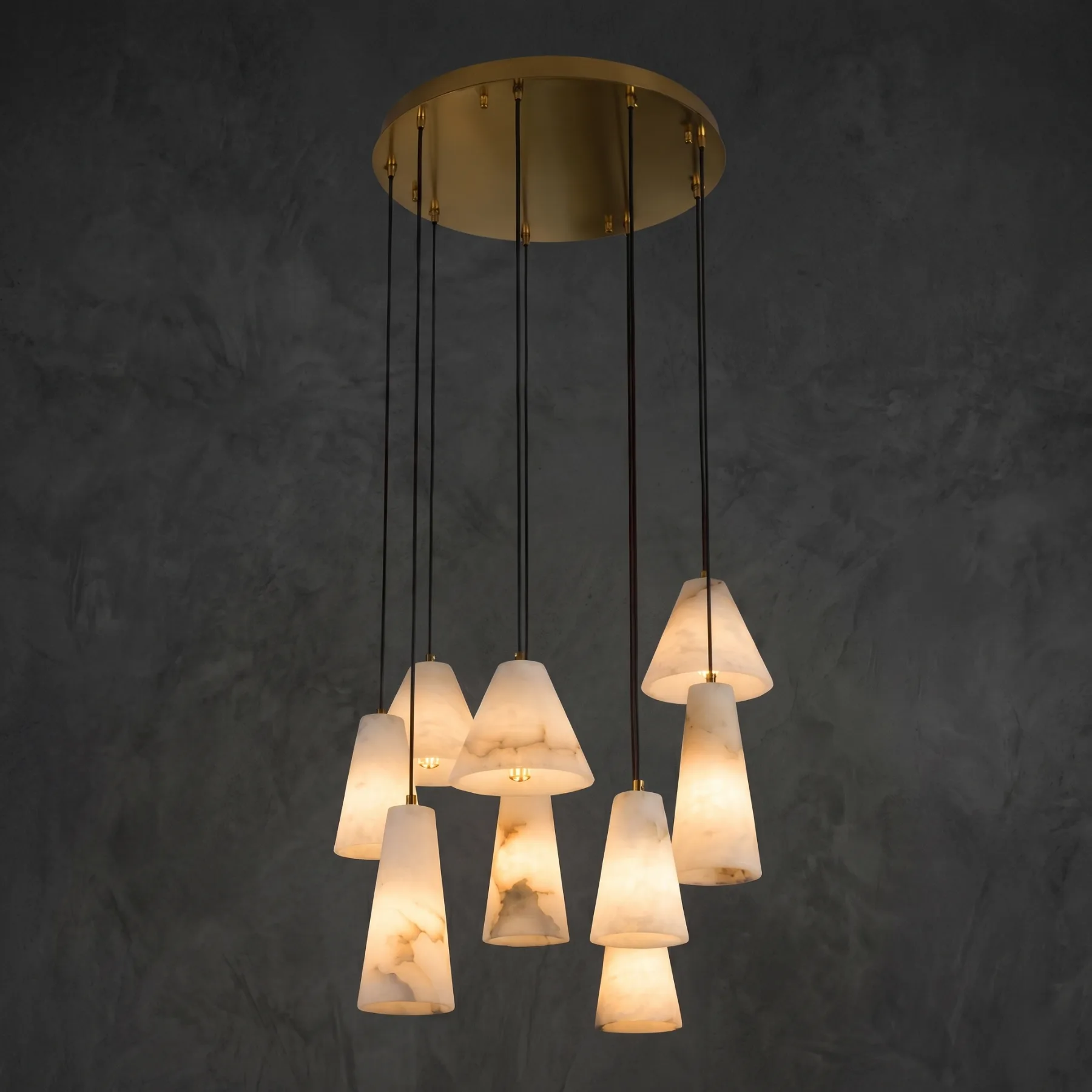 Gilded Alabaster Cluster Chandelier custom chandeliers