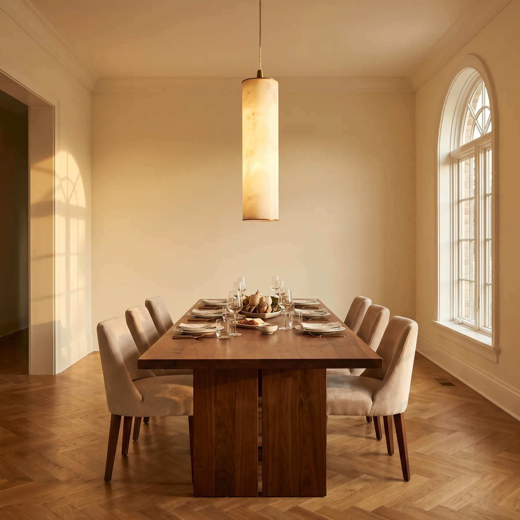 Luminous Alabaster Cylinder Pendant Light image 4